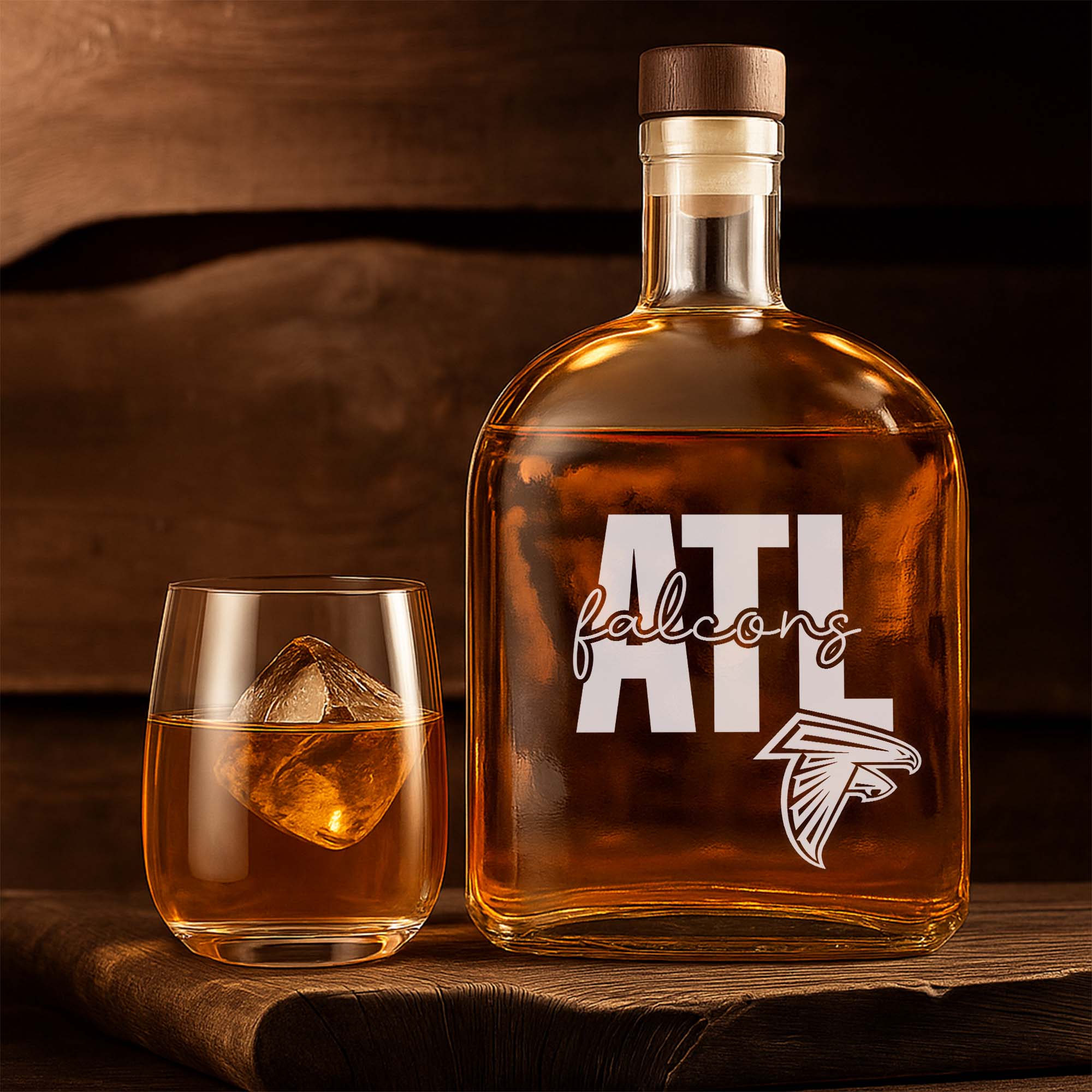 Atlanta Falcons 25OZ Whisky Bottle-1 Side Print PT75347
