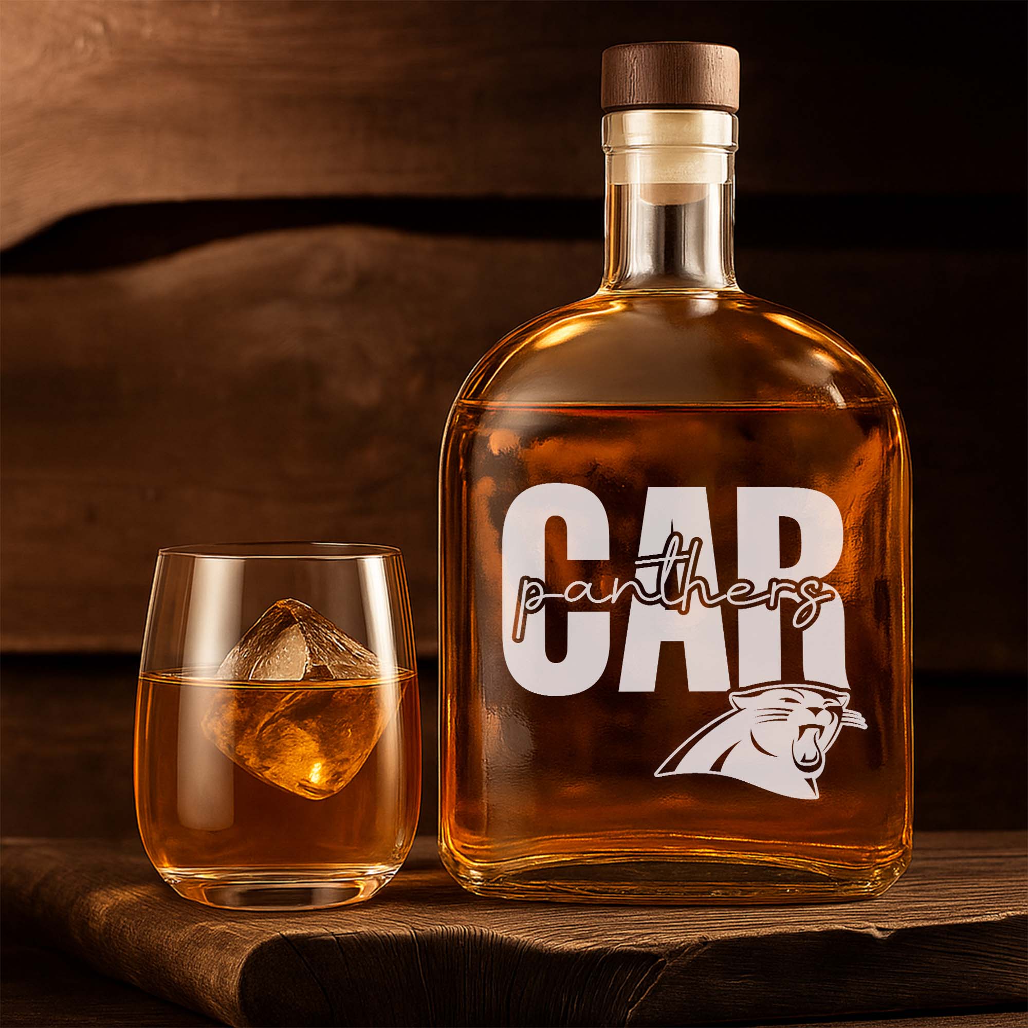 Carolina Panthers 25OZ Whisky Bottle-1 Side Print PT75350
