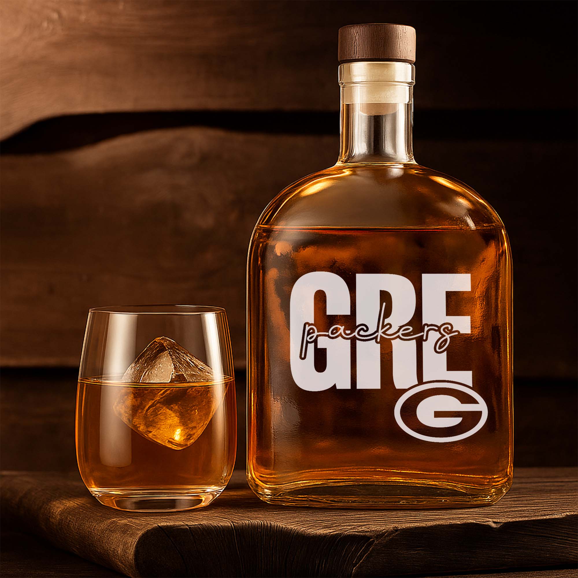 Green Bay Packers 25OZ Whisky Bottle-1 Side Print PT75357