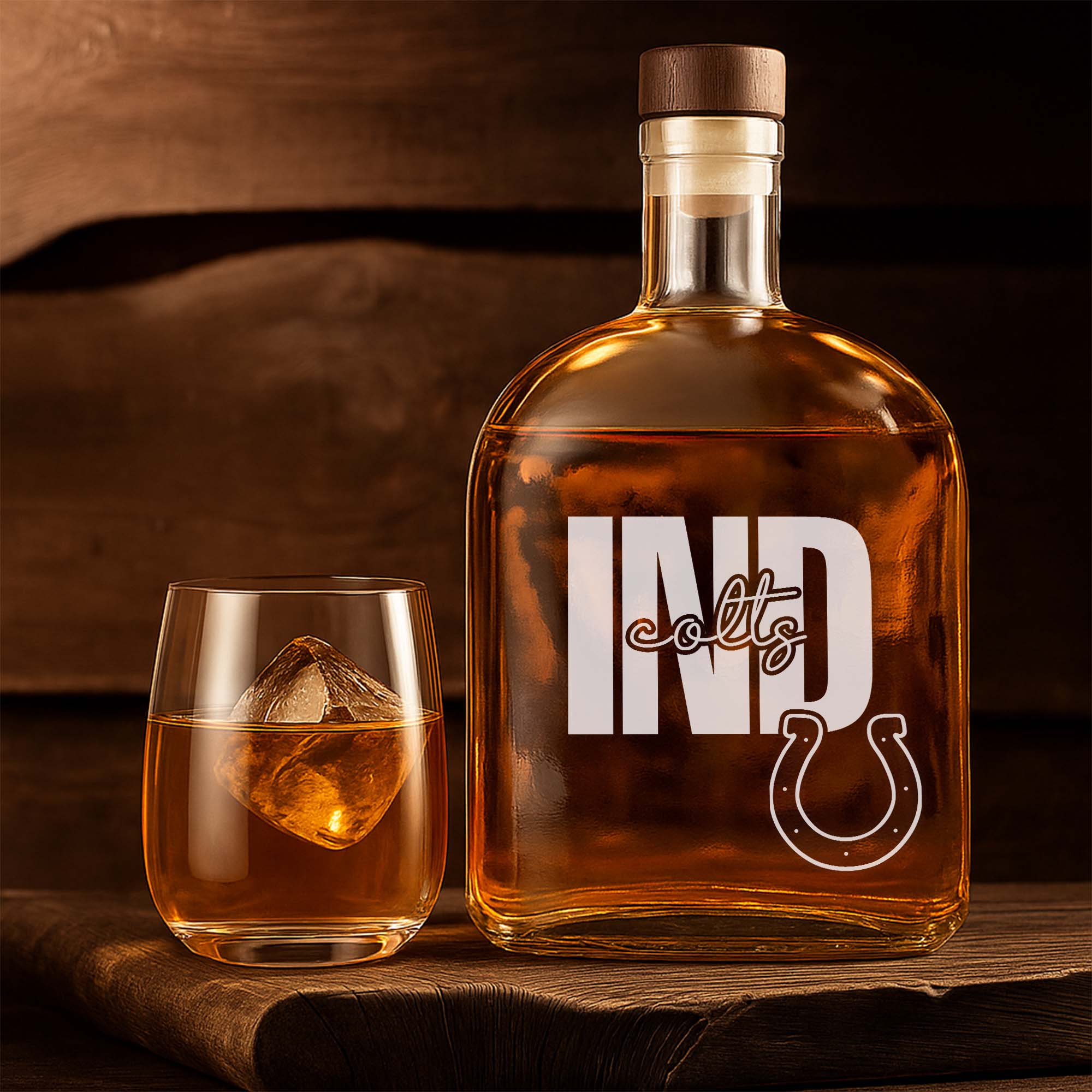 Indianapolis Colts 25OZ Whisky Bottle-1 Side Print PT75359