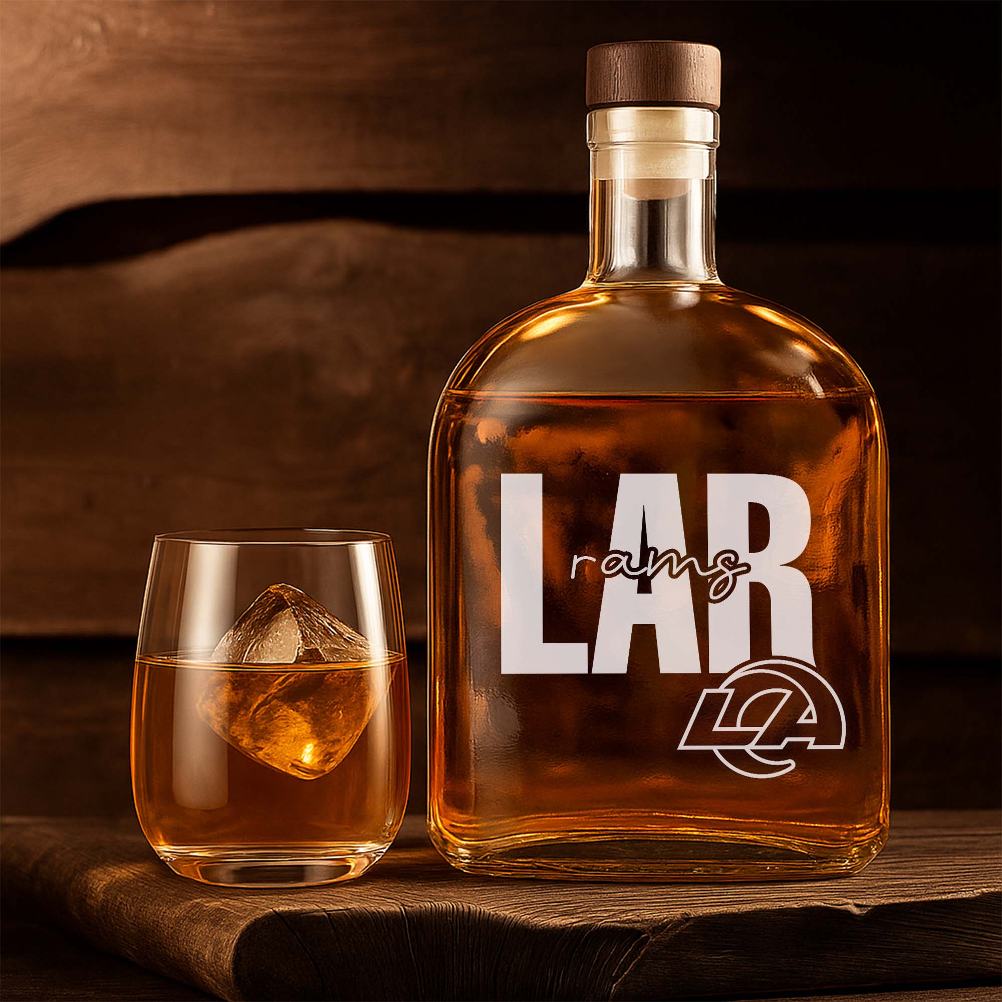Los Angeles Rams 25OZ Whisky Bottle-1 Side Print PT75364