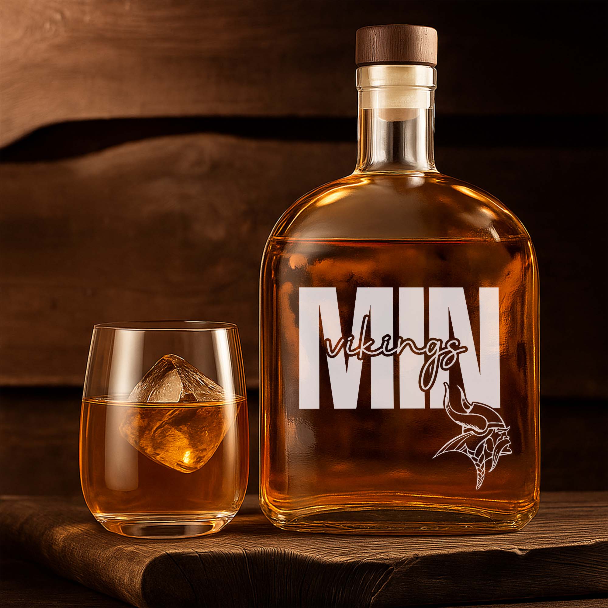 Minnesota Vikings 25OZ Whisky Bottle-1 Side Print PT75366