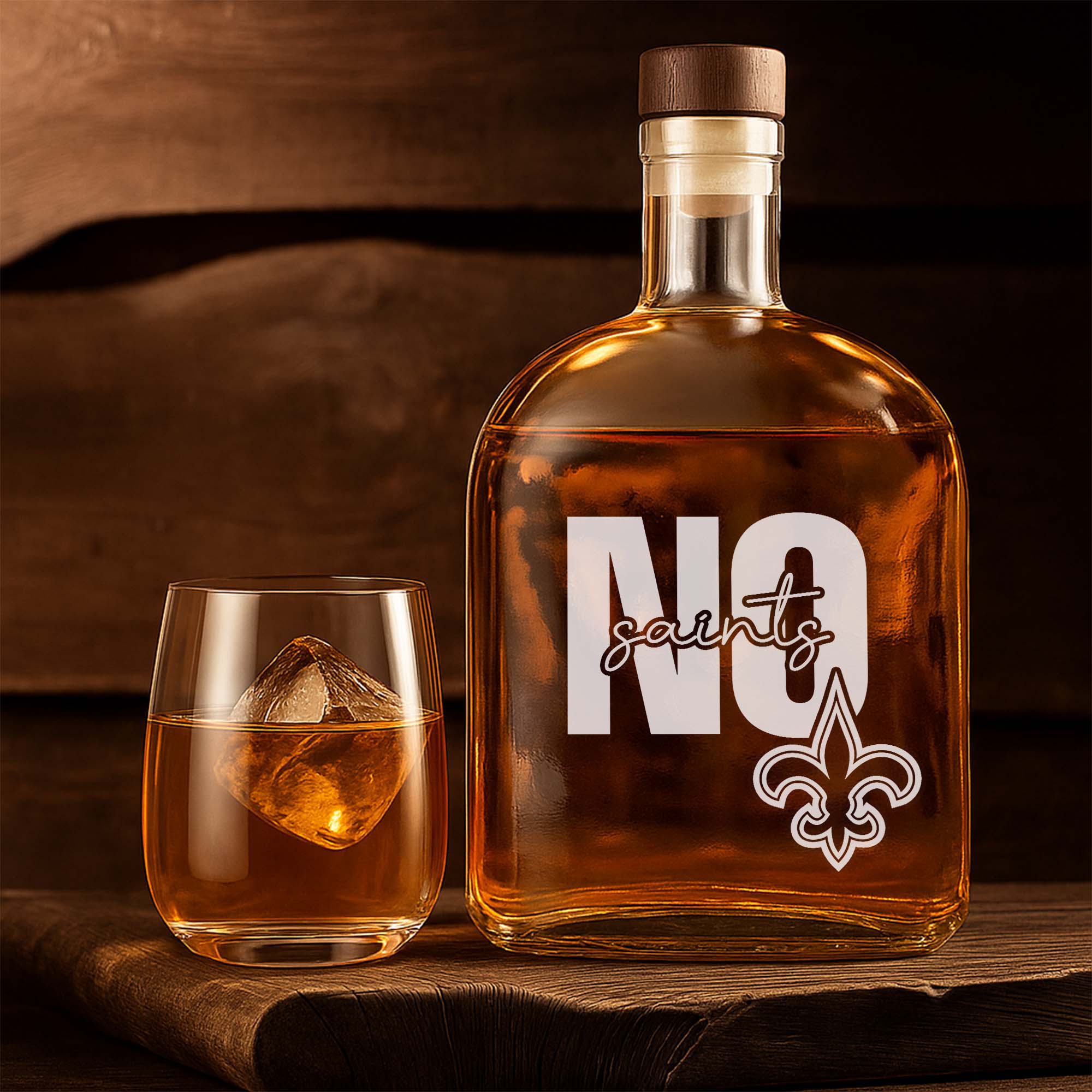 New Orleans Saints 25OZ Whisky Bottle-1 Side Print PT75368