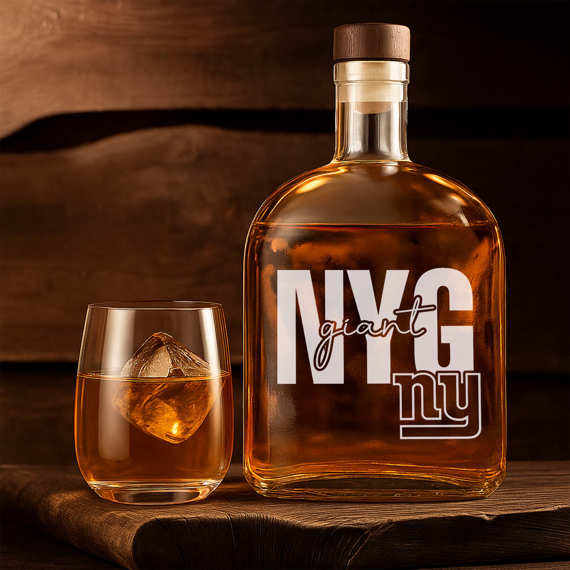 New York Giant 25OZ Whisky Bottle-1 Side Print PT75369