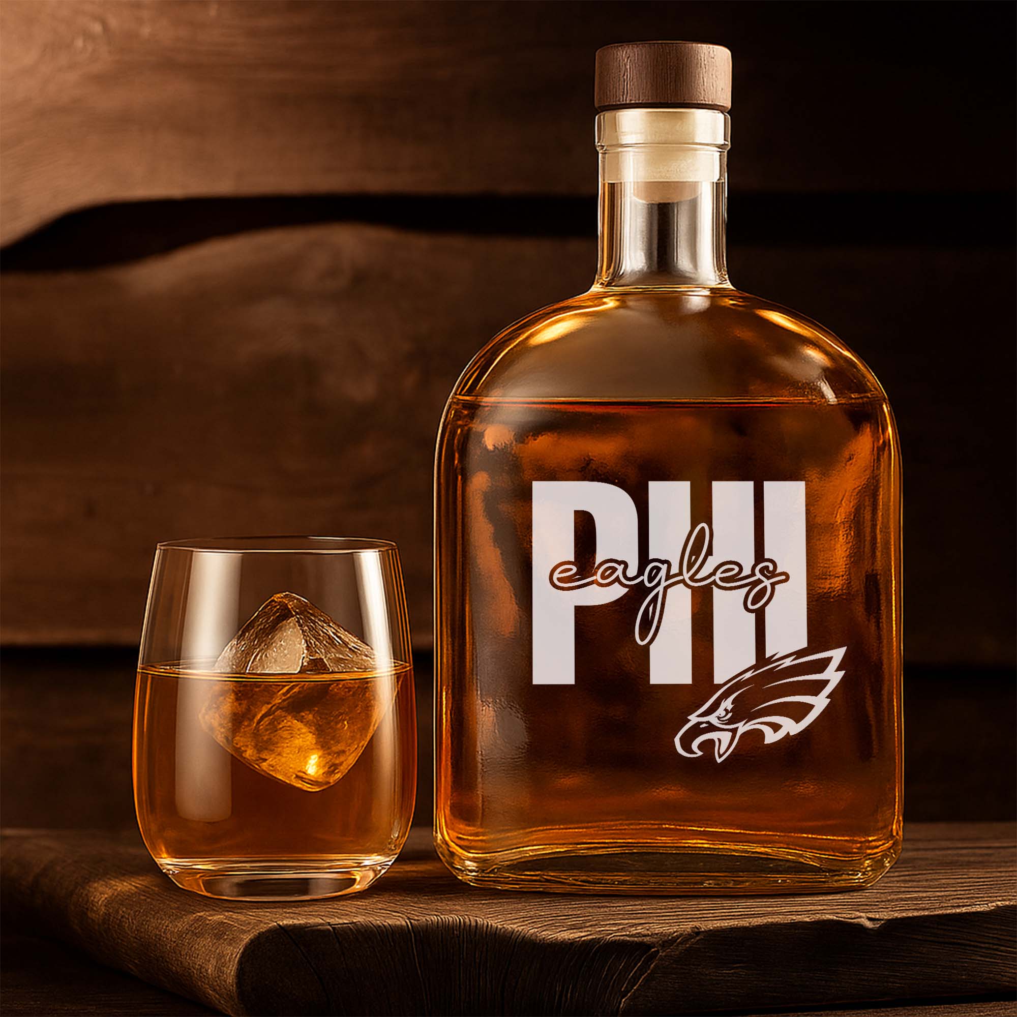 Philadelphia Eagles 25OZ Whisky Bottle-1 Side Print PT75371