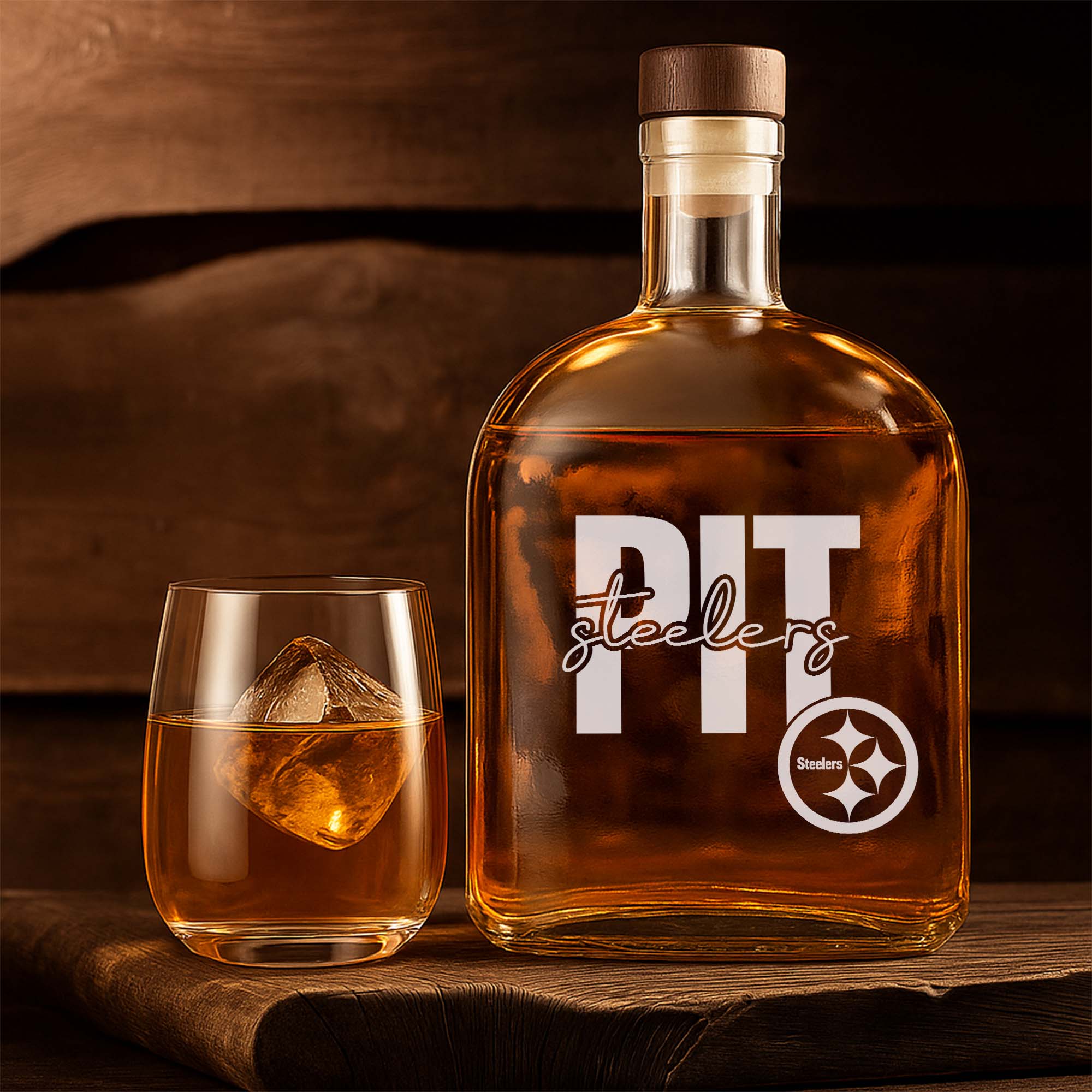 Pittsburgh Steelers 25OZ Whisky Bottle-1 Side Print PT75372