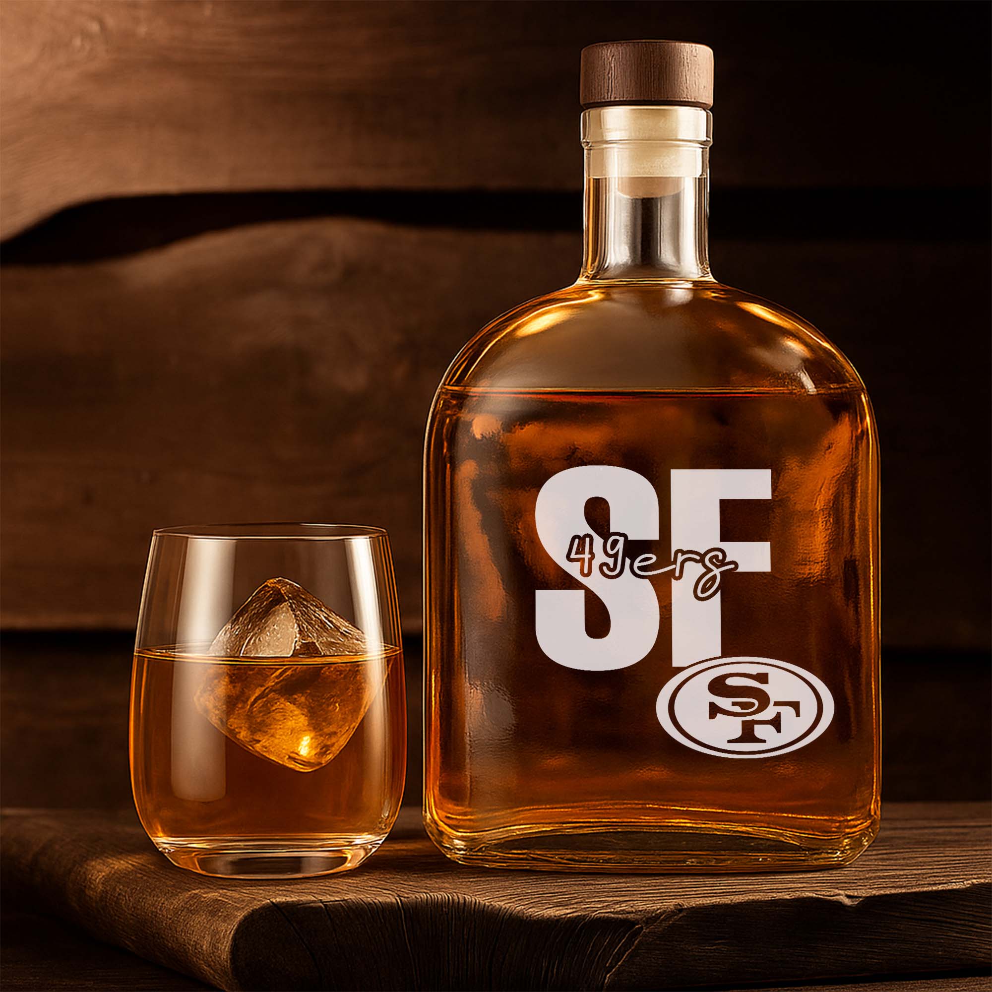 San Francisco 49ers 25OZ Whisky Bottle-1 Side Print PT75373