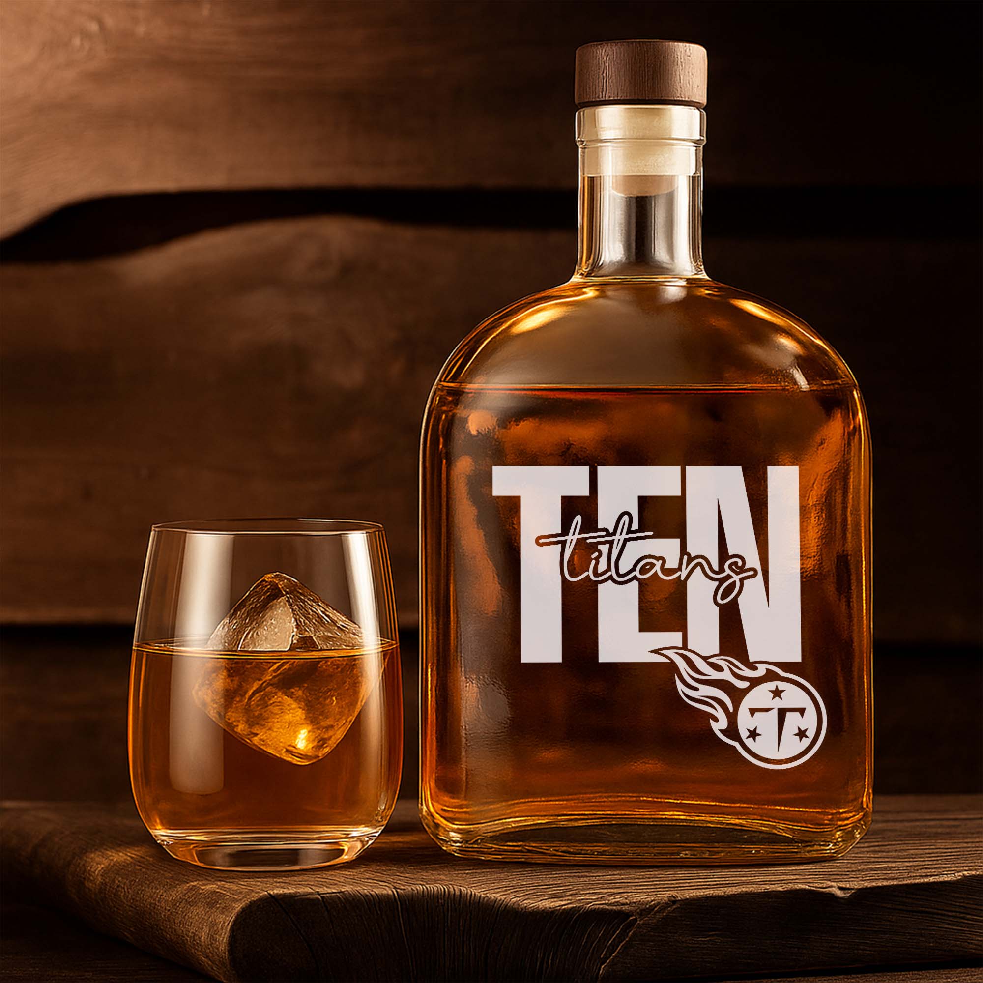 Tennessee Titans 25OZ Whisky Bottle-1 Side Print PT75376