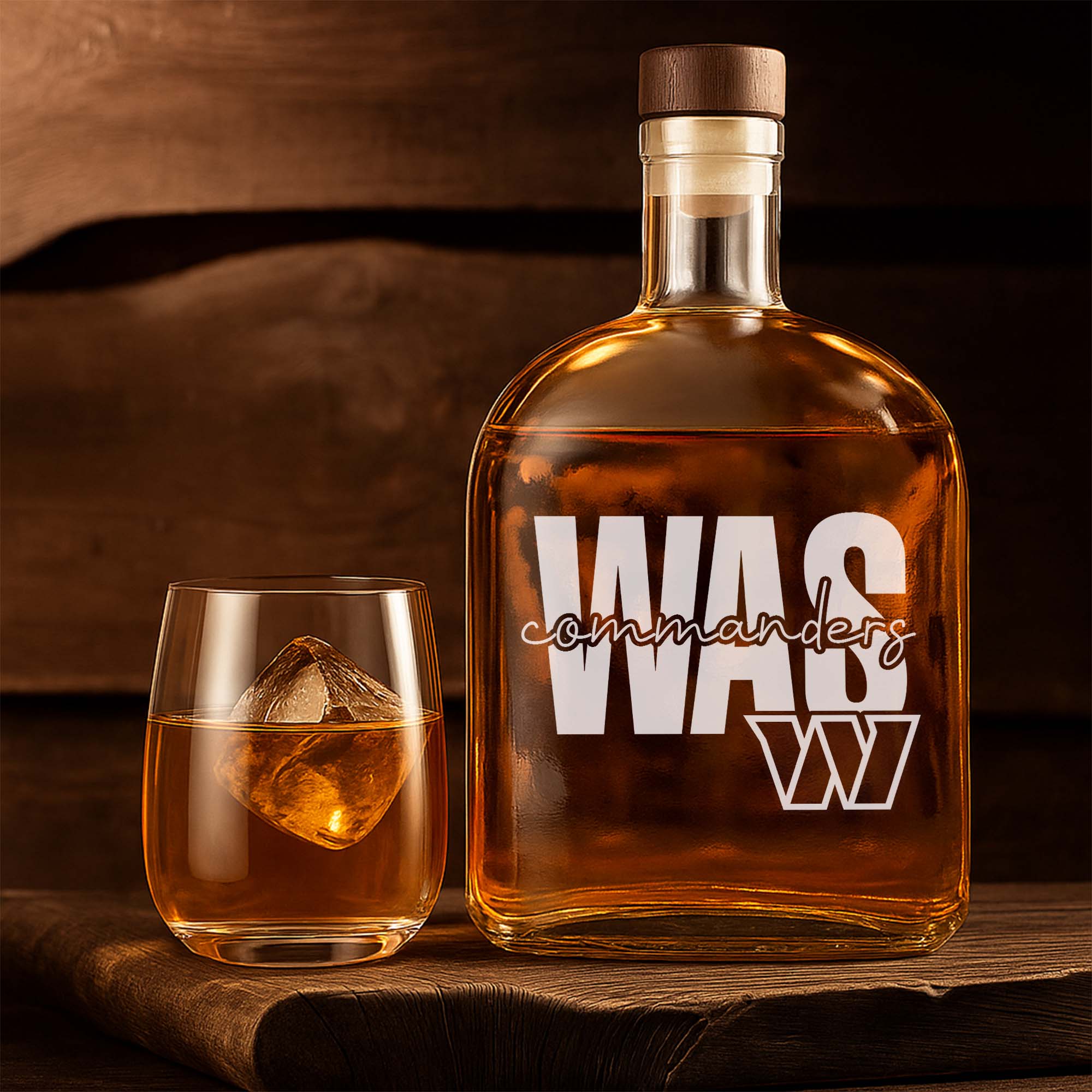 Washington Commanders 25OZ Whisky Bottle-1 Side Print PT75377