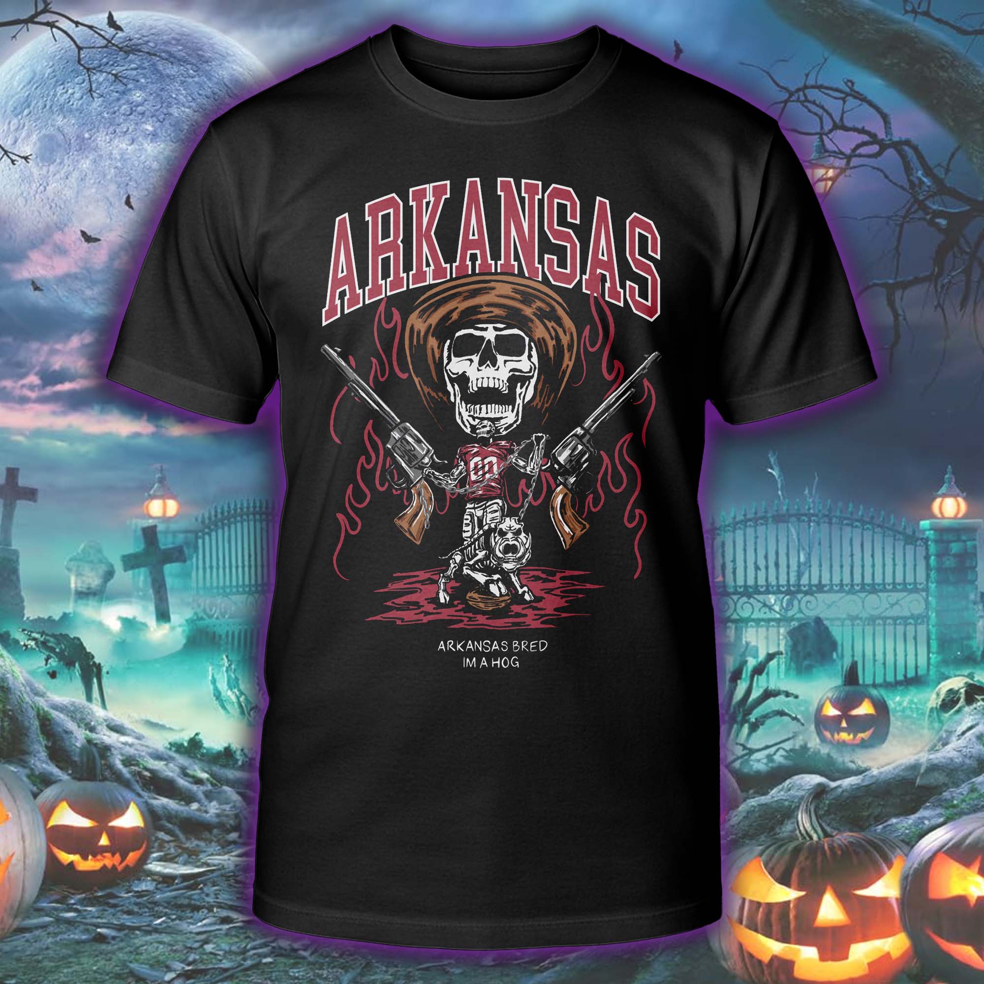 Arkansas Football Warren Lotas Inspired Halloween Skeleton T-shirt PT75500