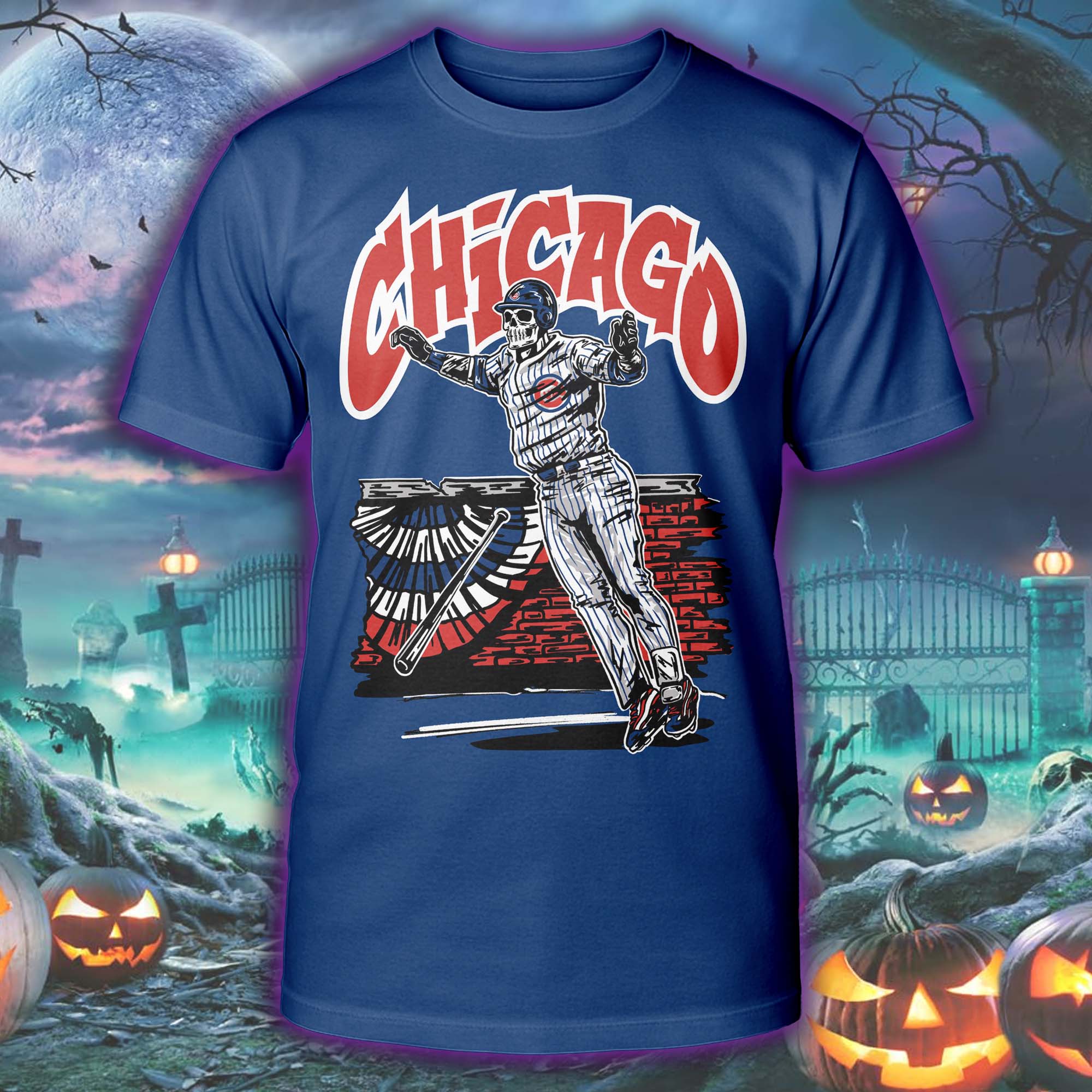 Chicago Cubs Sammy Sosa Halloween Skeleton T-shirt PT75507