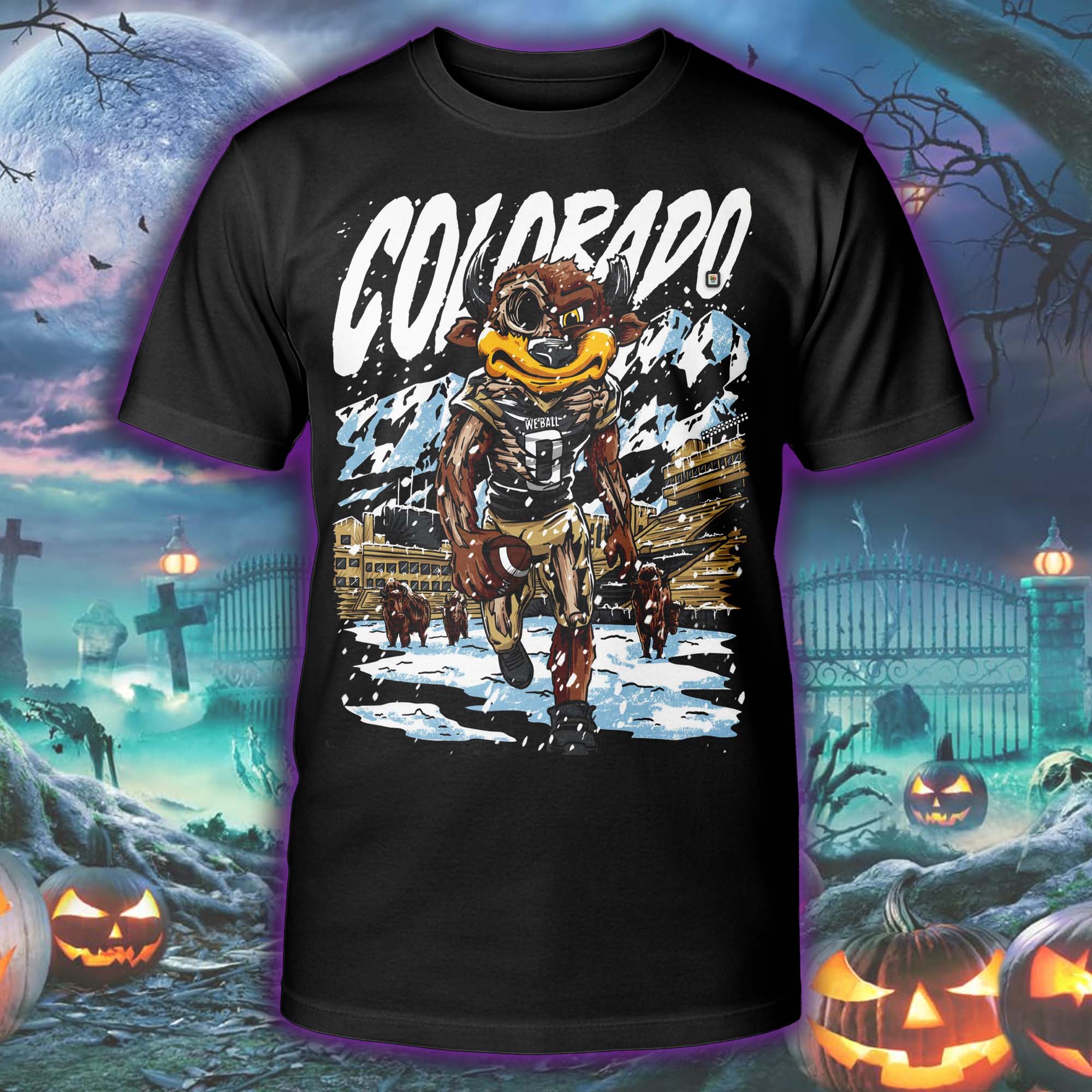 Colorado Buffalos Mascot Halloween Skeleton T-shirt PT75510