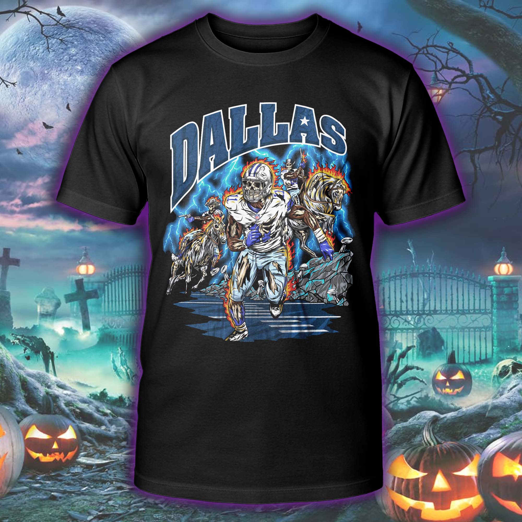 Dallas Cowboys Skeleton 2 Halloween Skeleton T-shirt PT75512