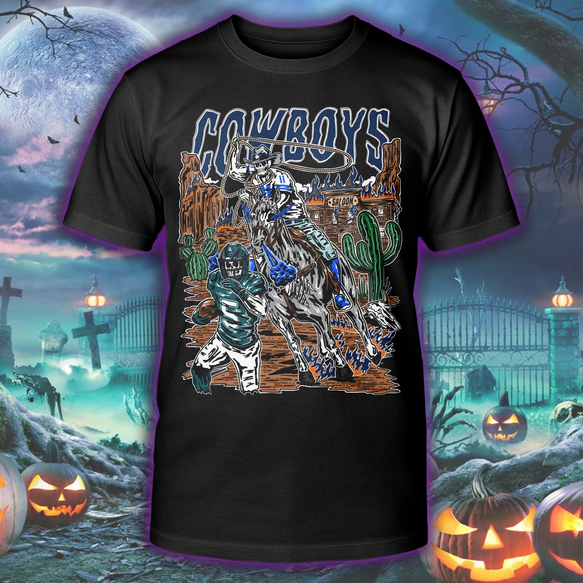 Dallas Cowboys Skeleton Halloween Skeleton T-shirt PT75513