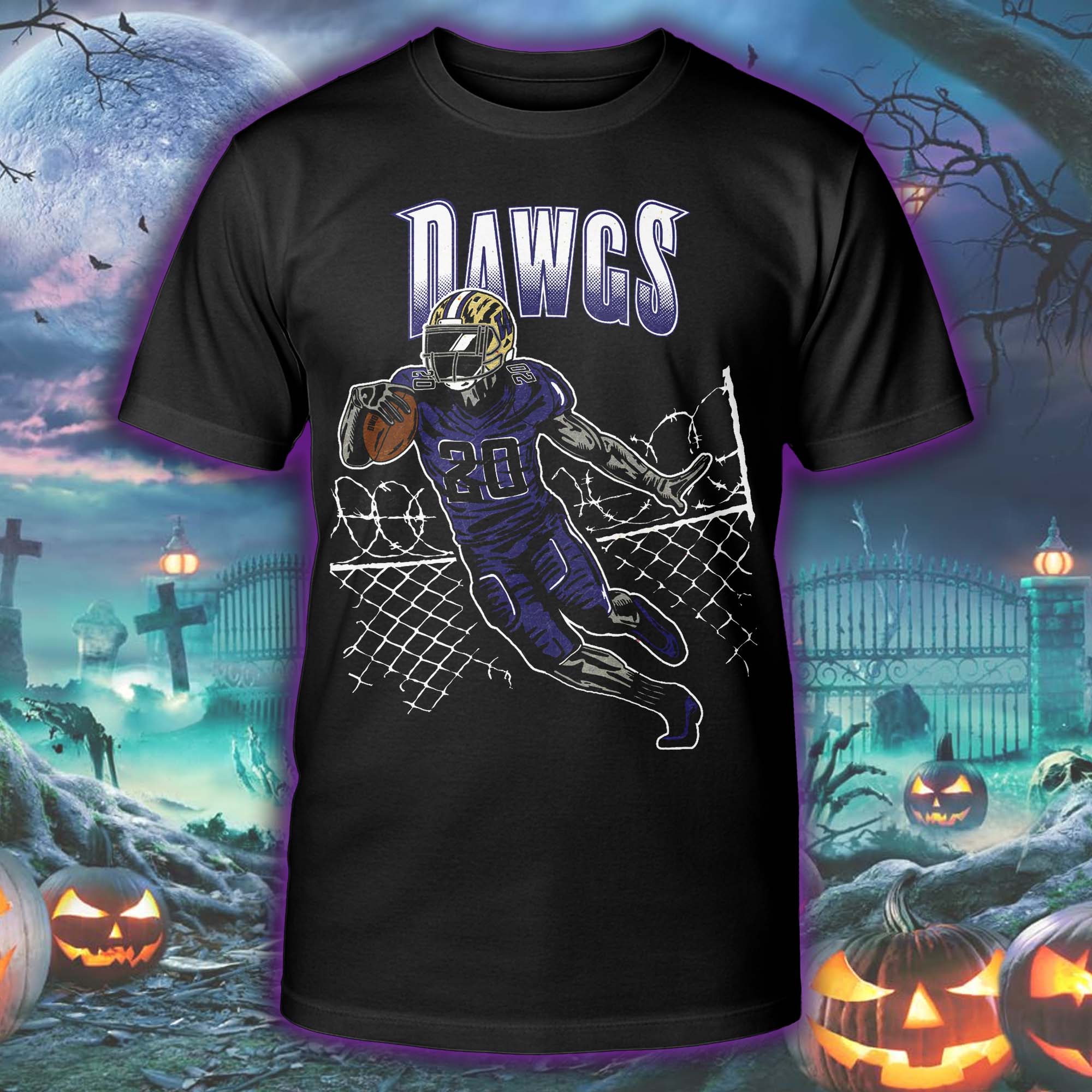 Dawg Pound Halloween Skeleton T-shirt PT75515