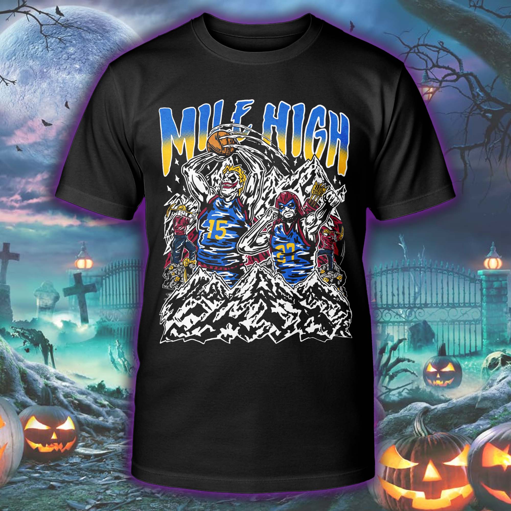 Denver Nuggets Championship skeleton Halloween Skeleton T-shirt PT75517