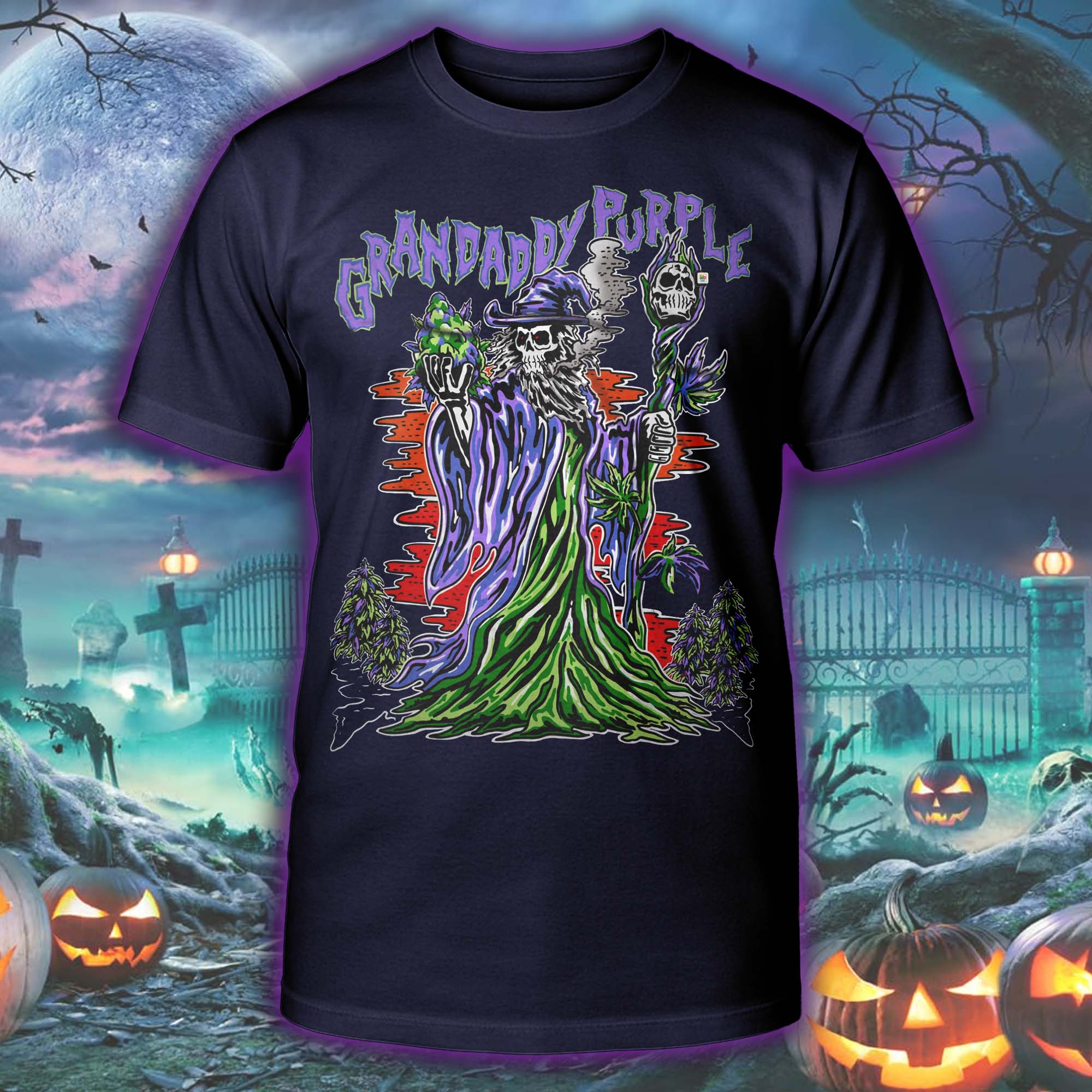 Grandaddy Purple Kush Halloween Skeleton T-shirt PT75523