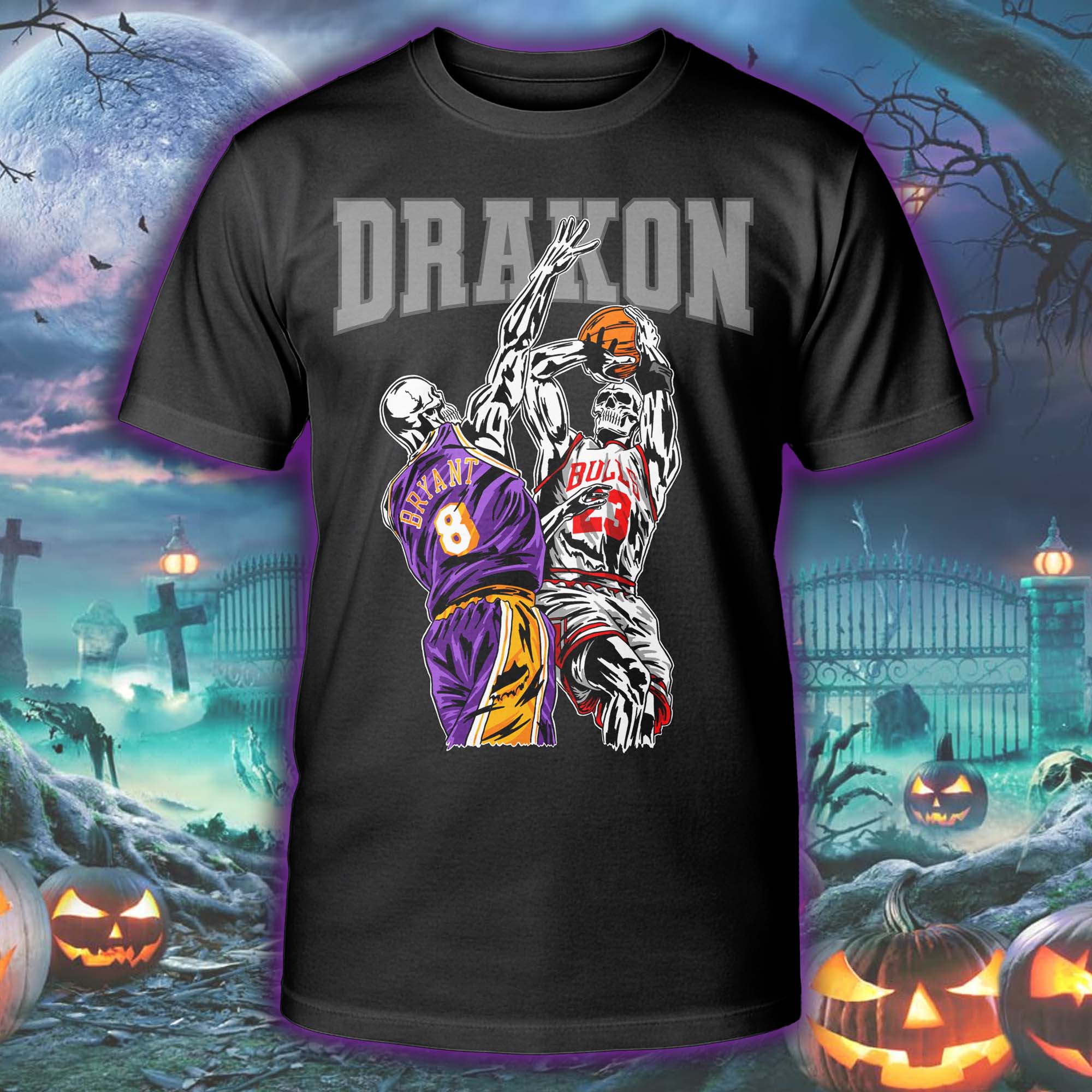 Kobe vs MJ Halloween Skeleton T-shirt PT75535