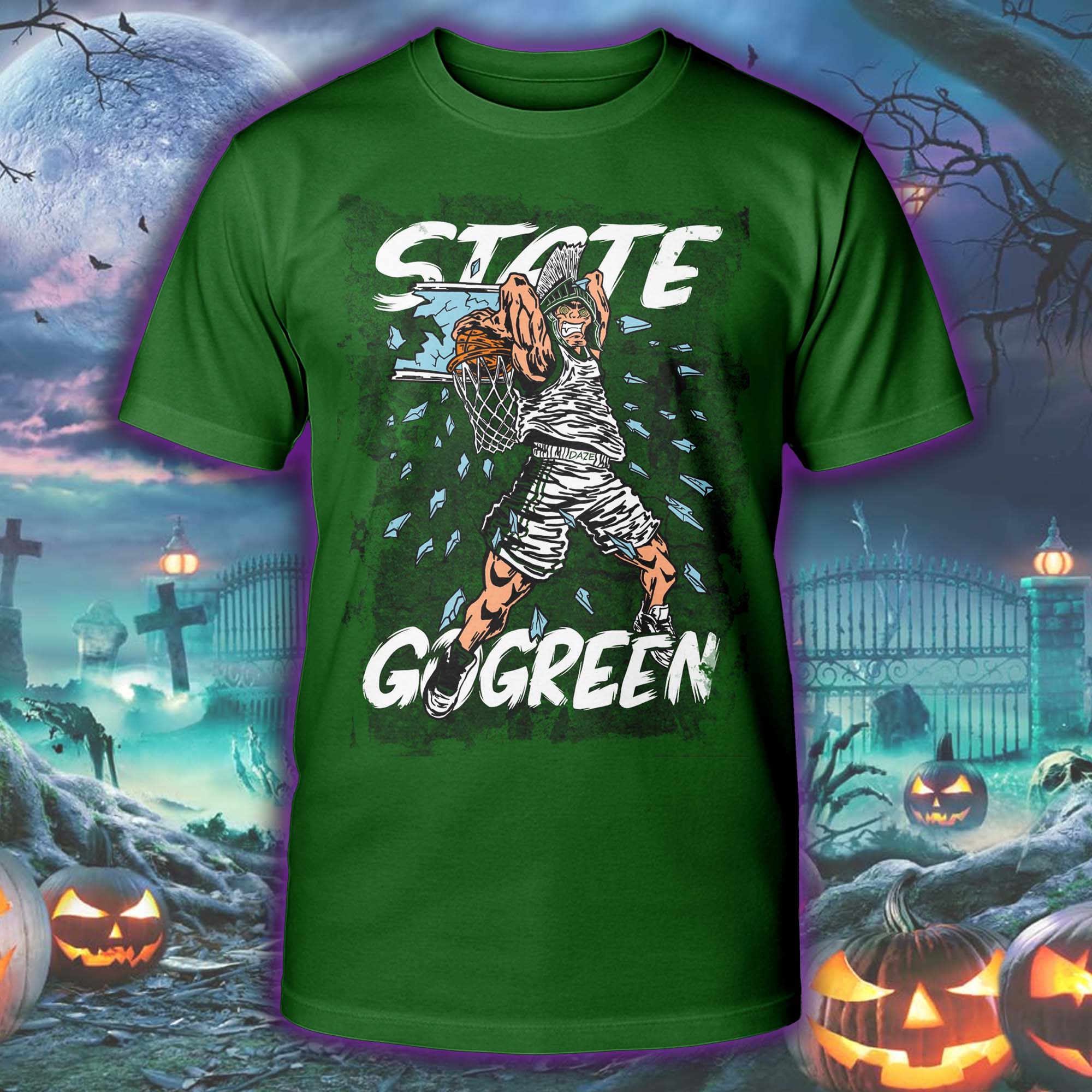 Michigan State Monster Dunk Halloween Skeleton T-shirt PT75544