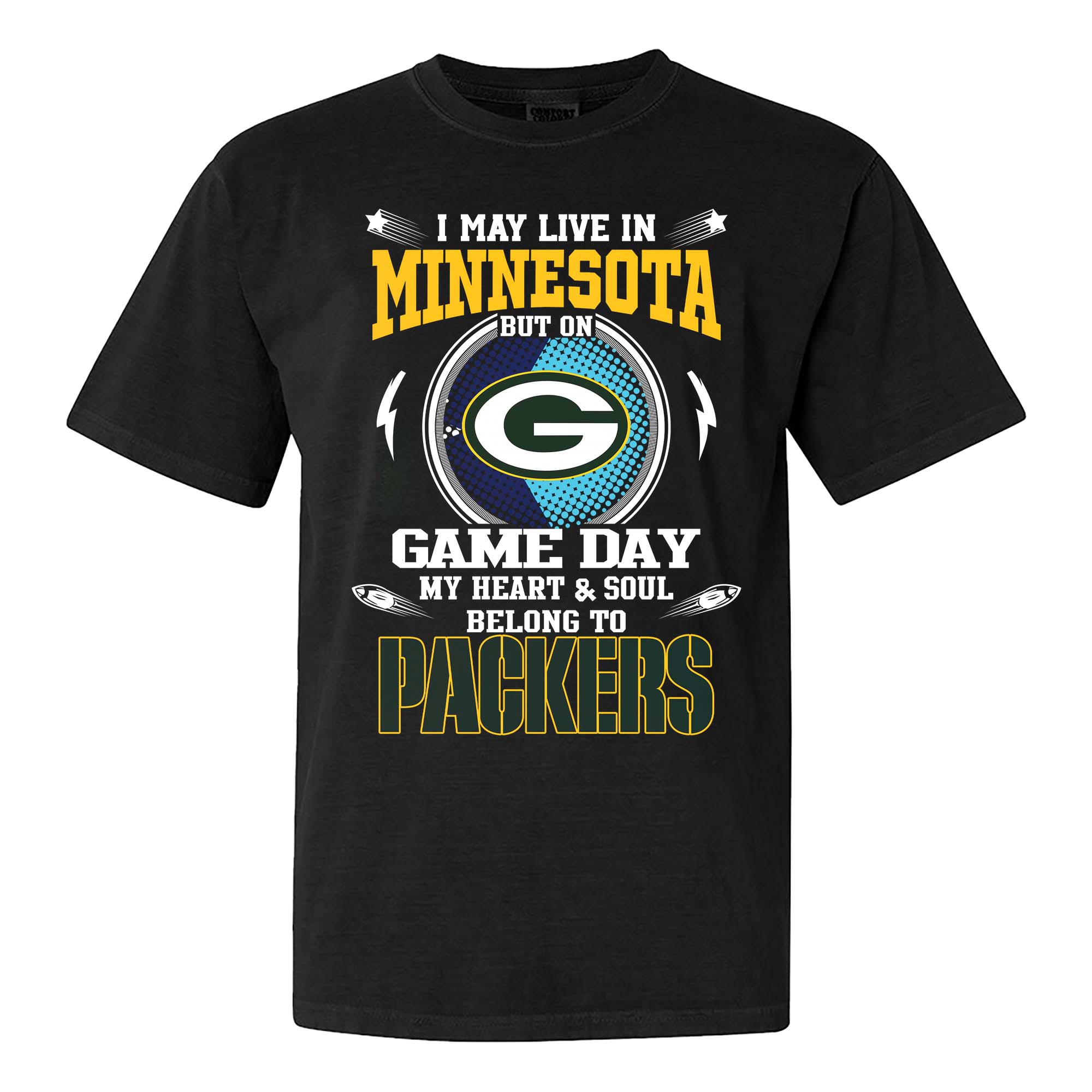 I May Live In Minnesota But On Game Day My Heart And Soul Belongs To Green Bay Packers Shirt PT75466