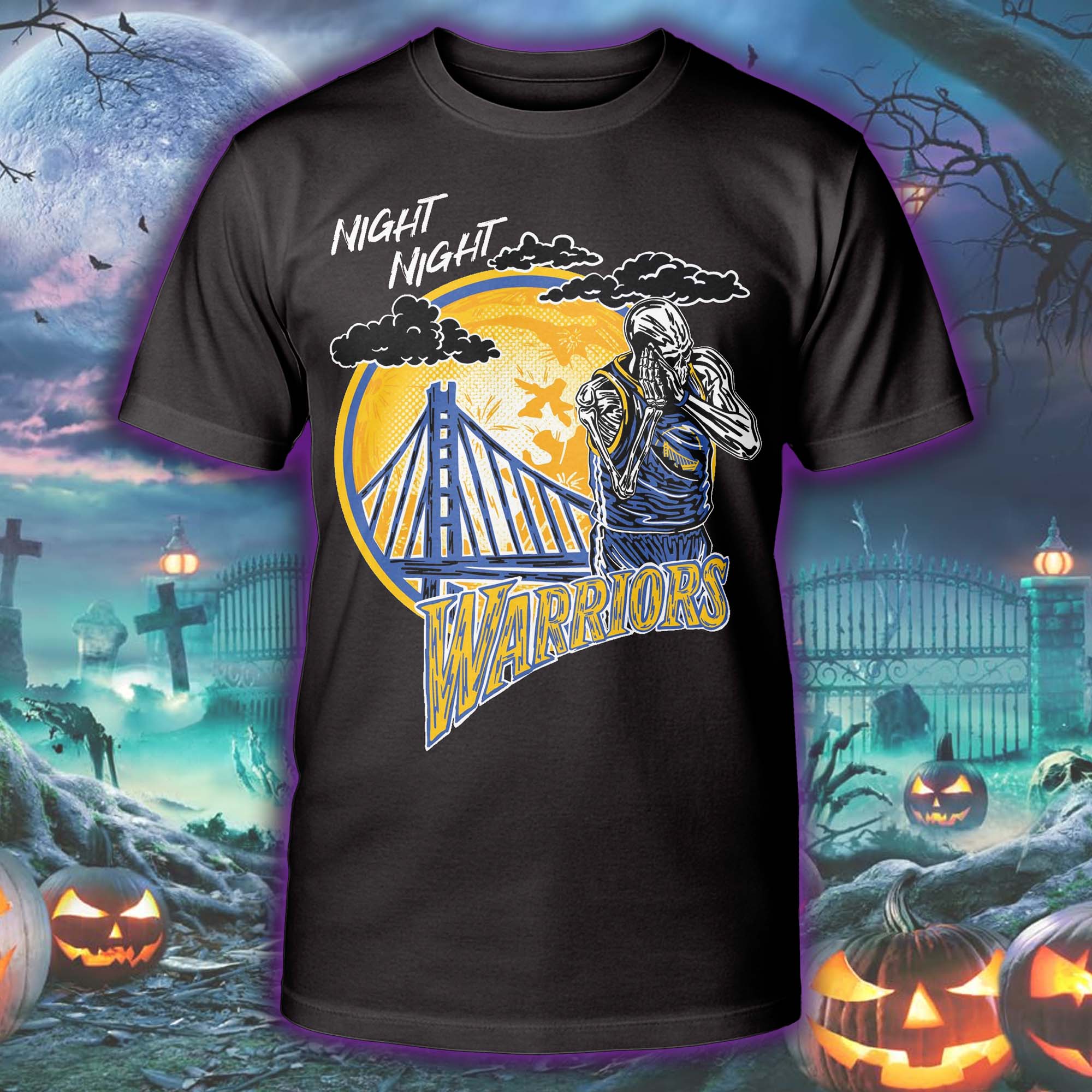 NIGHT NIGHT Steph Curry Halloween Skeleton T-shirt PT75554