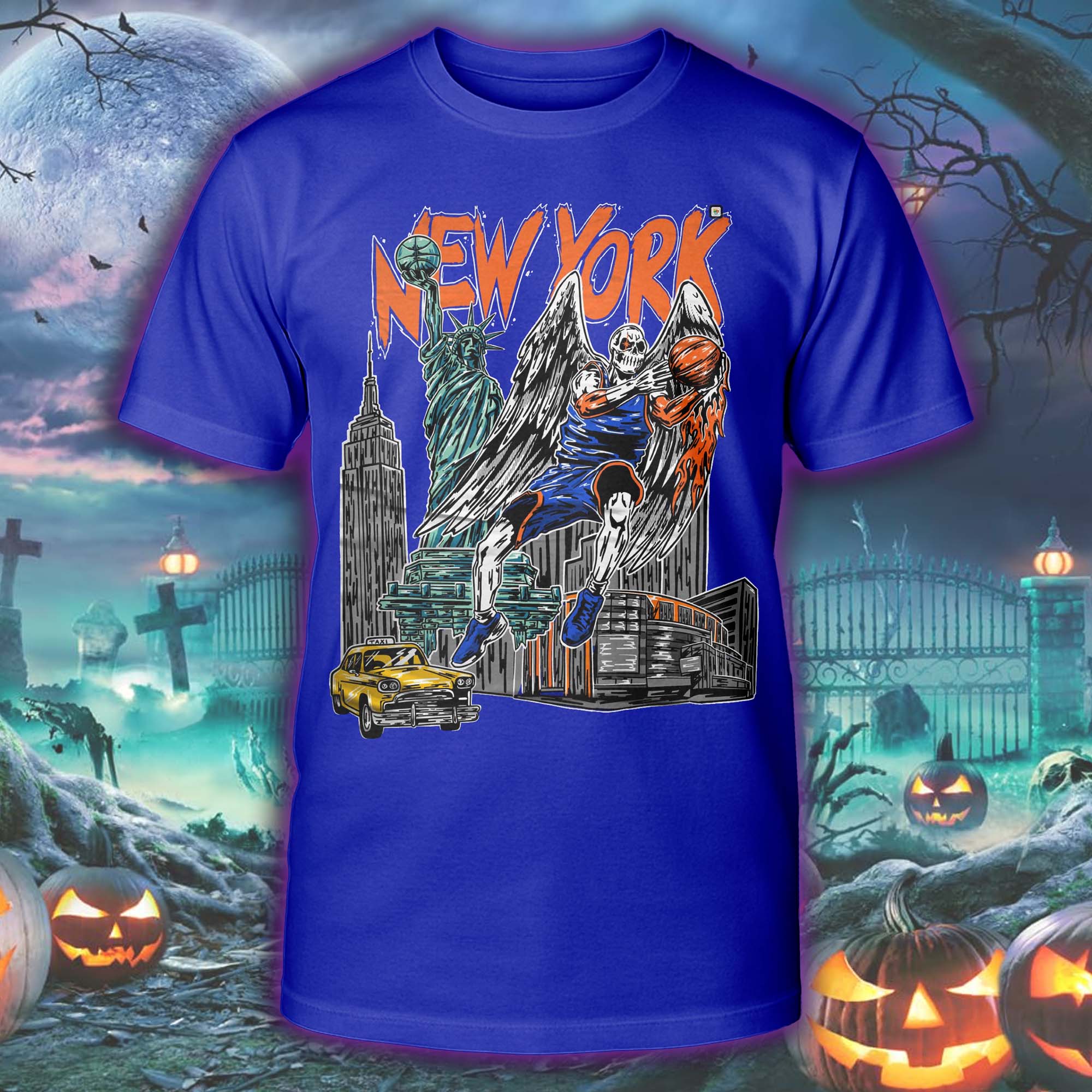 New York Knicks Warren Lotas Style Halloween Skeleton T-shirt PT75549