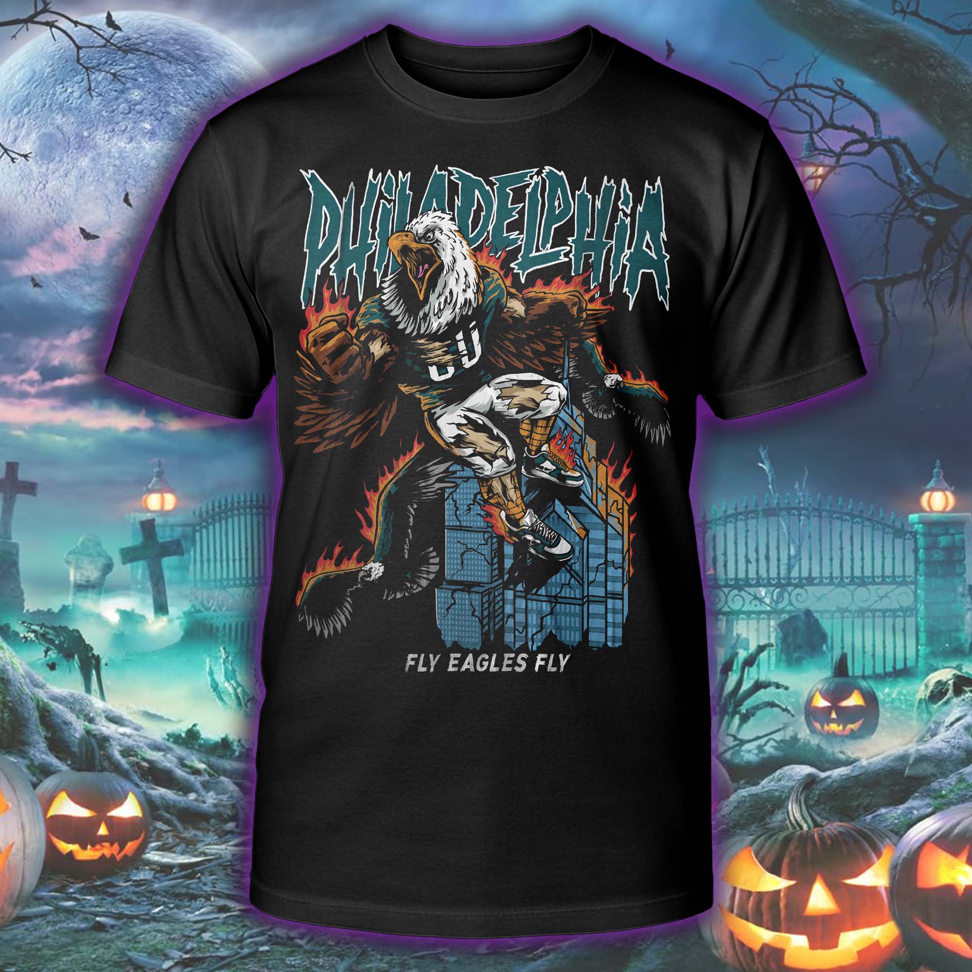 Philadelphia Eagles King Kong Halloween Skeleton T-shirt PT75557