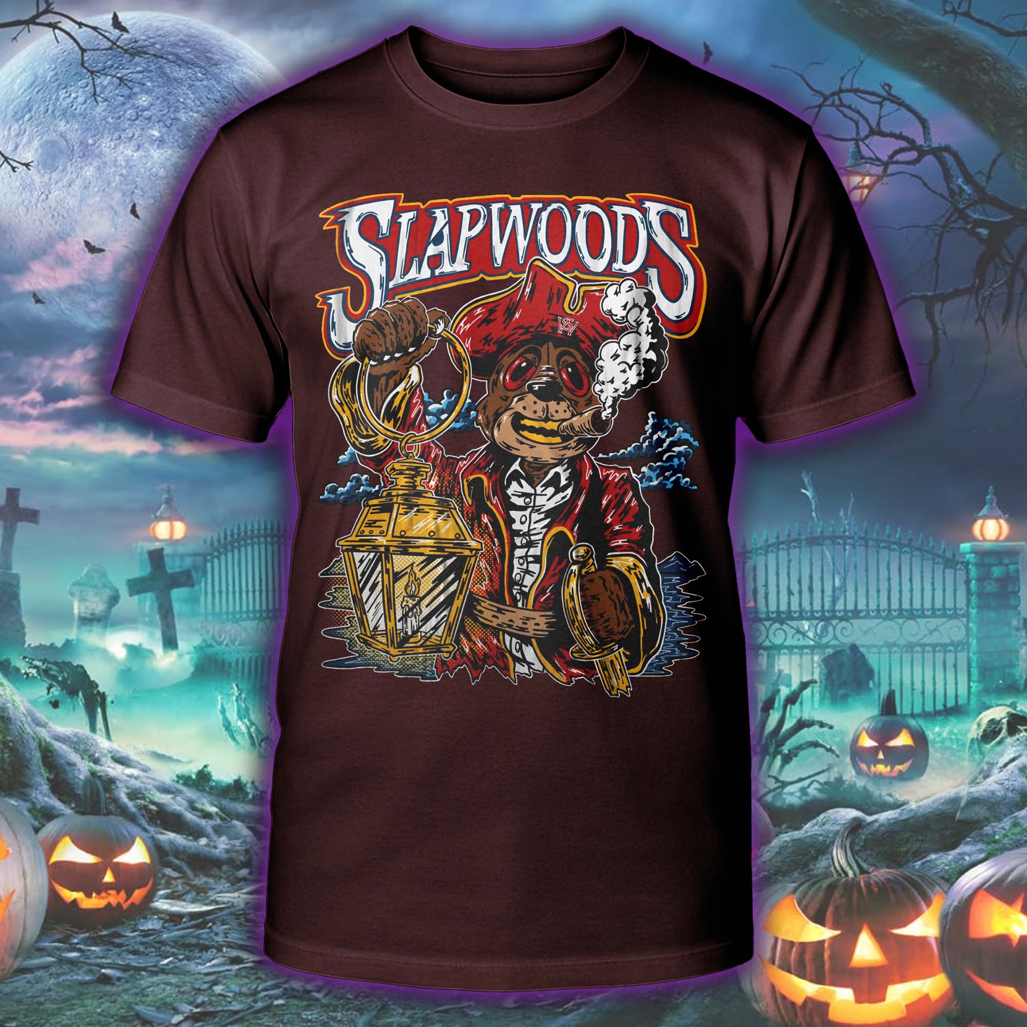 Slapwoods Cigar Wraps Halloween Skeleton T-shirt PT75565