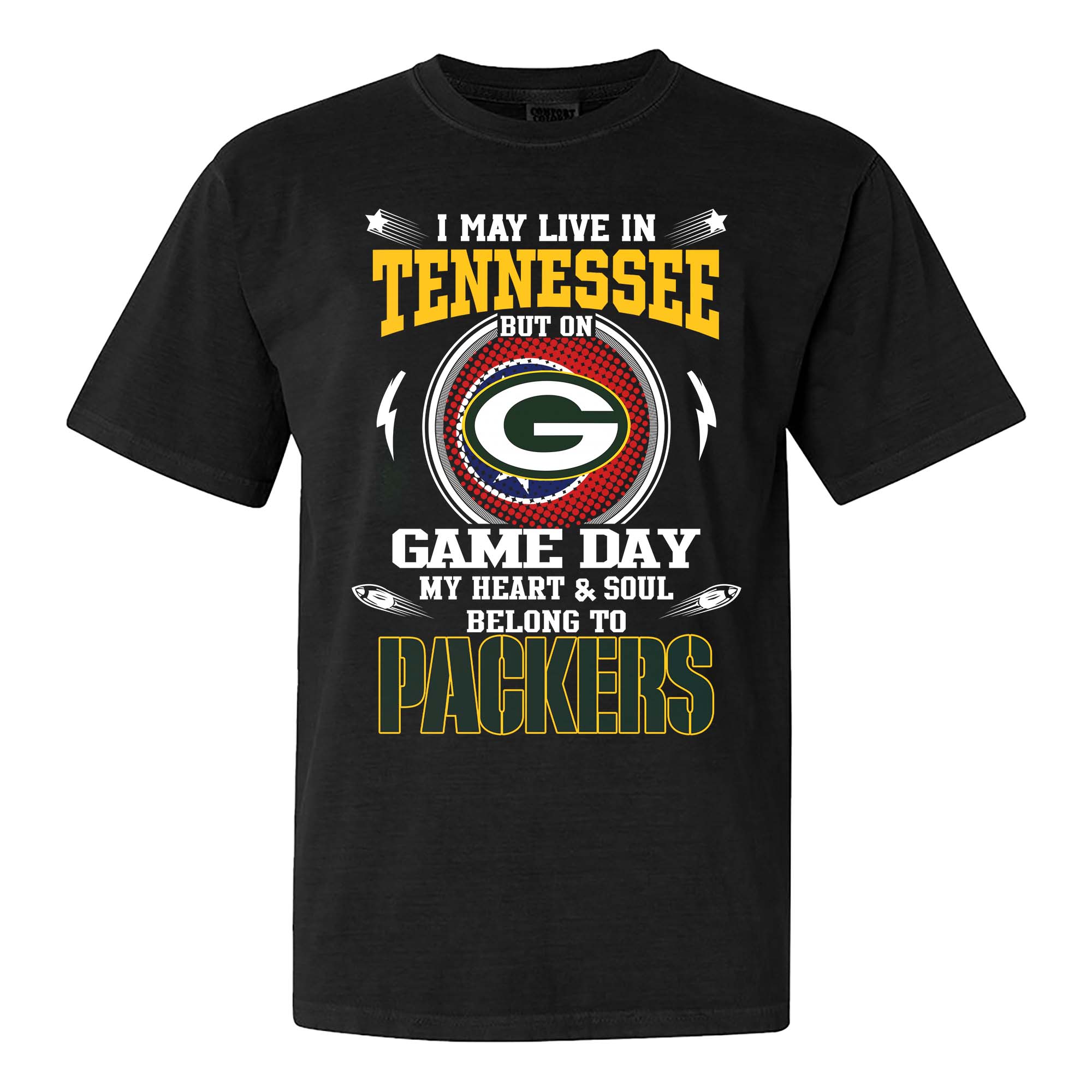 I May Live In Tennessee But On Game Day My Heart And Soul Belongs To Green Bay Packers Shirt PT75485