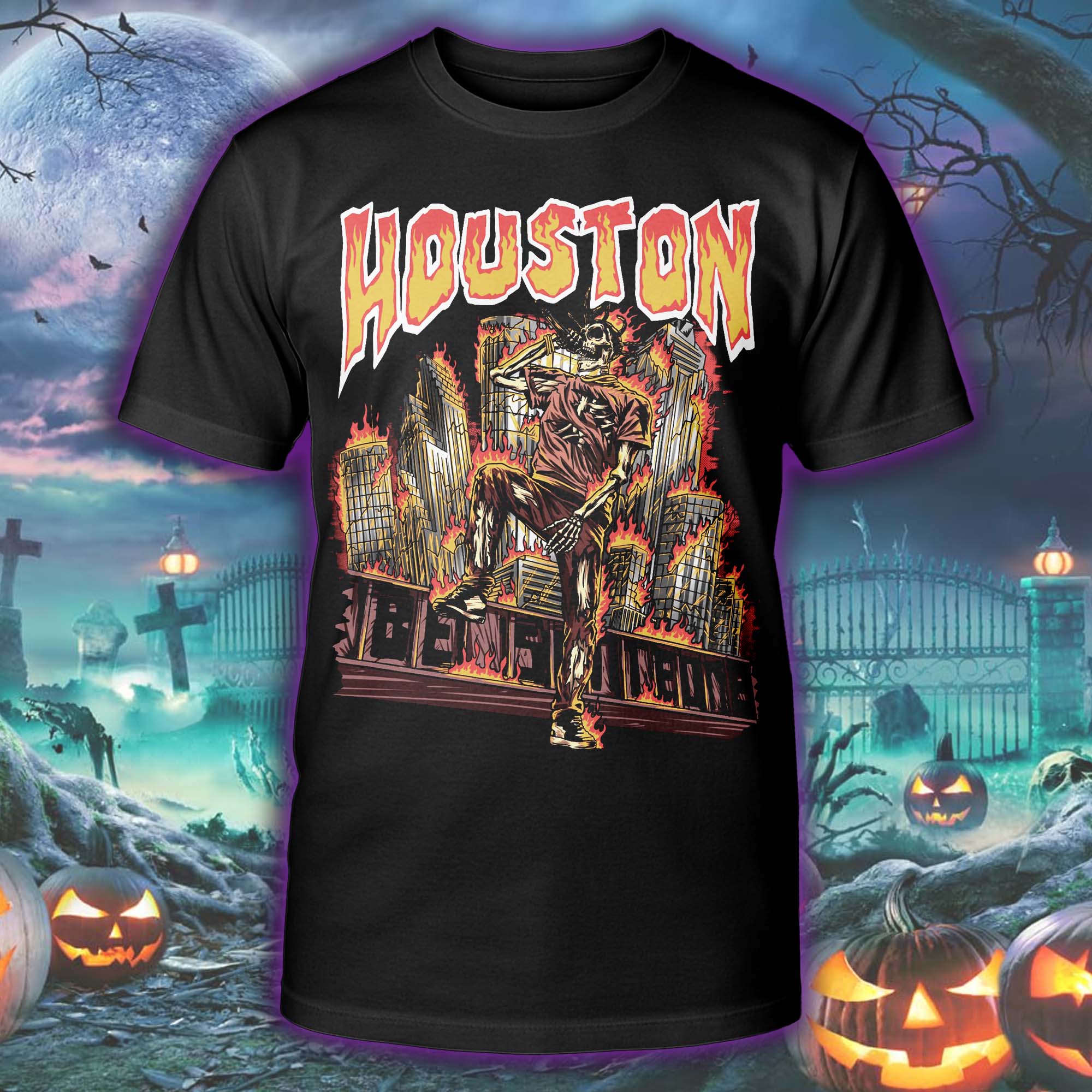 Travis Scott Houston Skeleton Part II Halloween Skeleton T-shirt PT75572