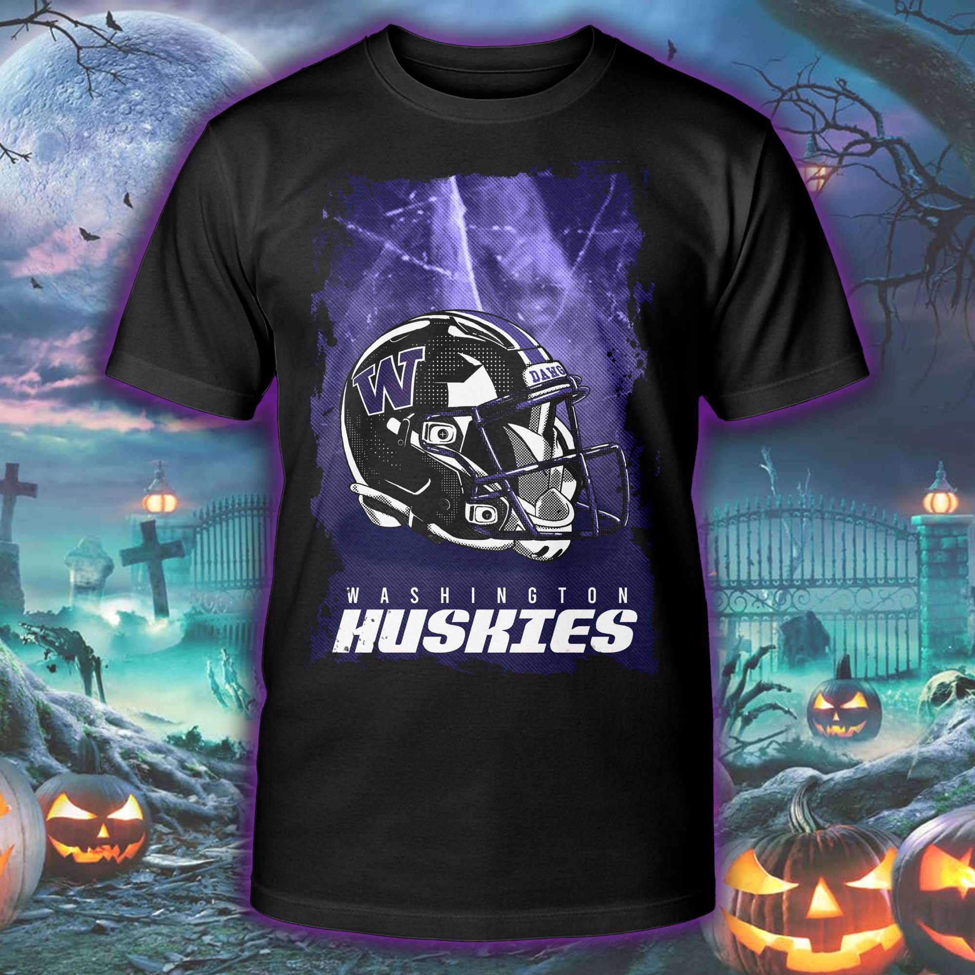 UW Huskies Football Halloween Skeleton T-shirt PT75575