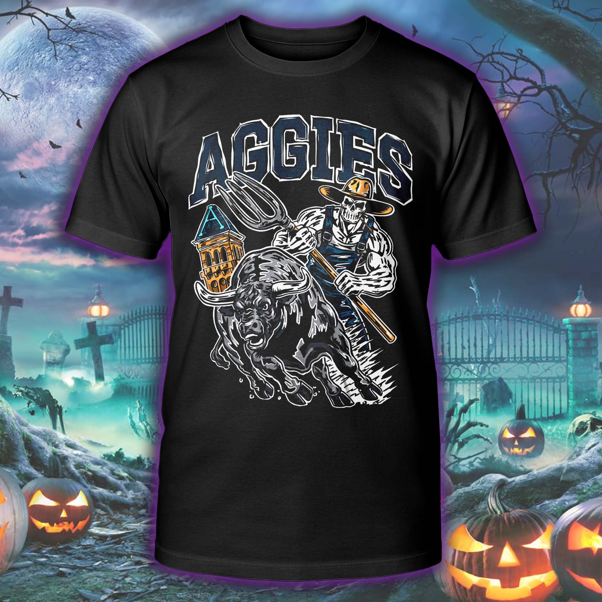 Utah State Aggies Halloween Skeleton T-shirt PT75574