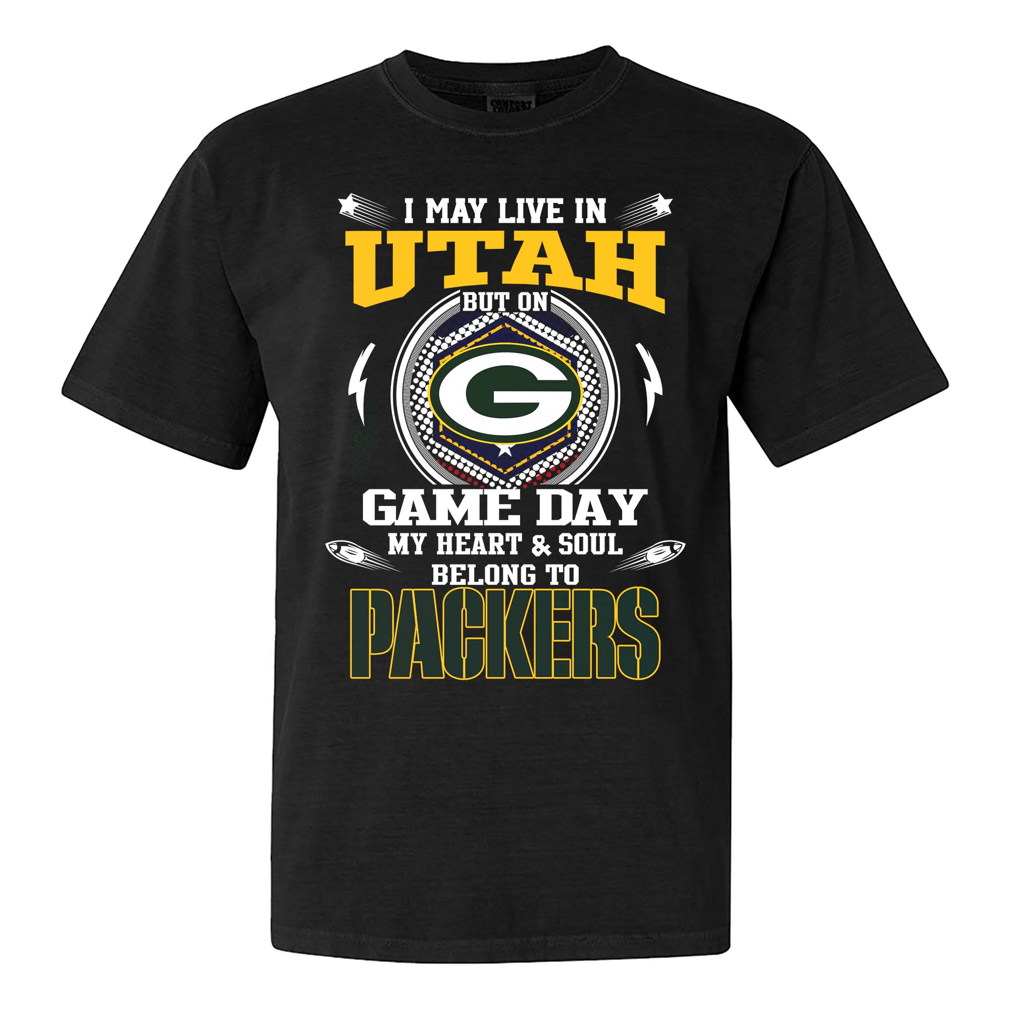 I May Live In Utah But On Game Day My Heart And Soul Belongs To Green Bay Packers Shirt PT75488