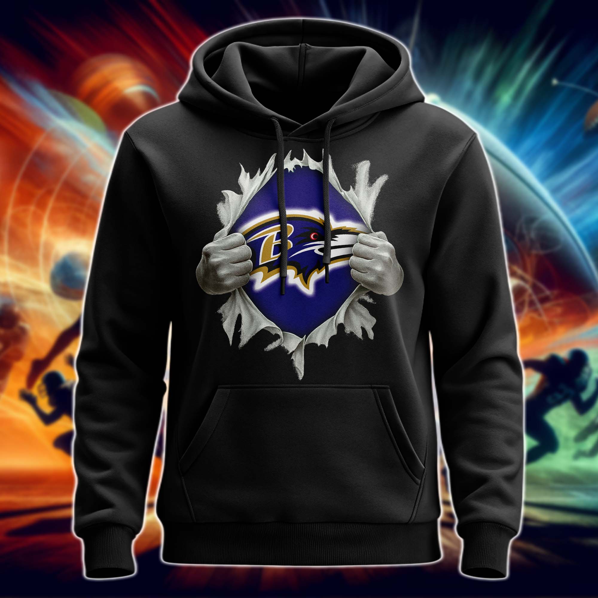 Baltimore Ravens Superman Hand / Ripped Shirt PT75675