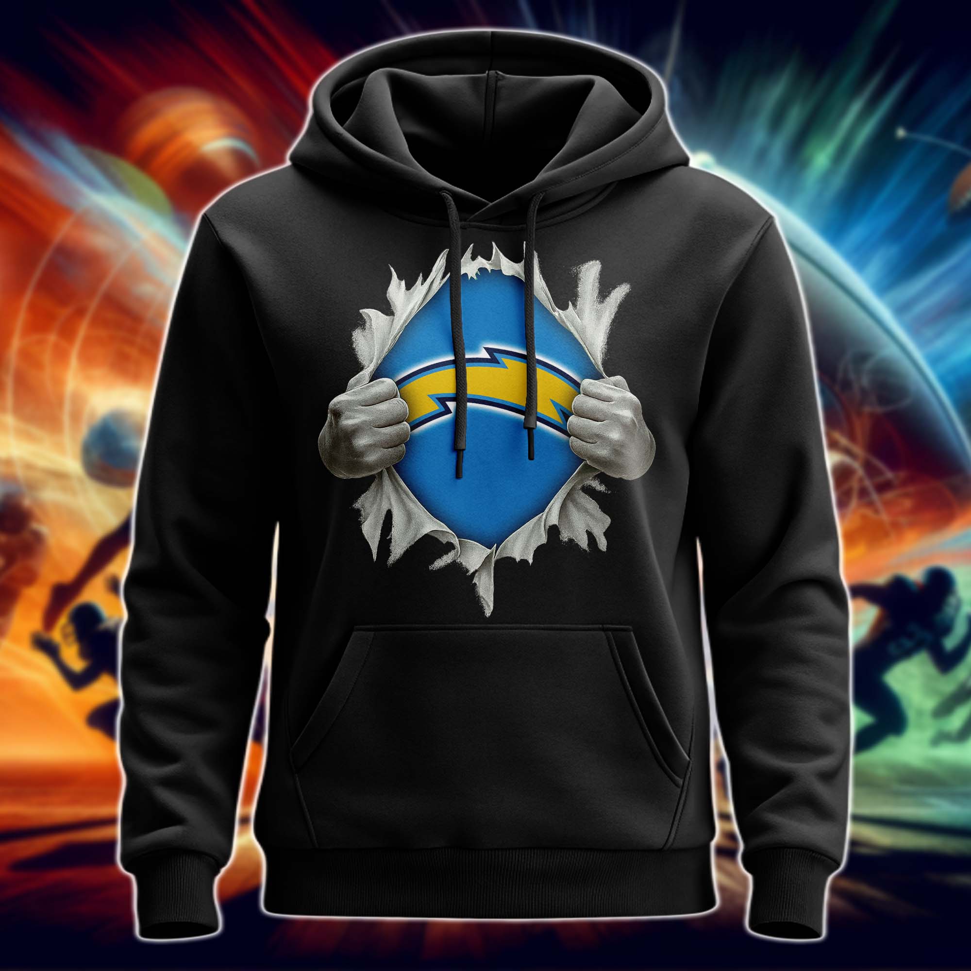 Los Angeles Chargers Superman Hand / Ripped Shirt PT75690