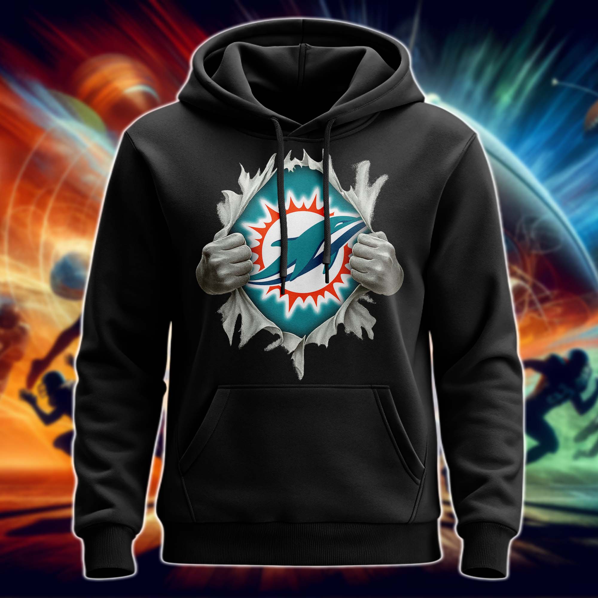 Miami Dolphins Superman Hand / Ripped Shirt PT75692