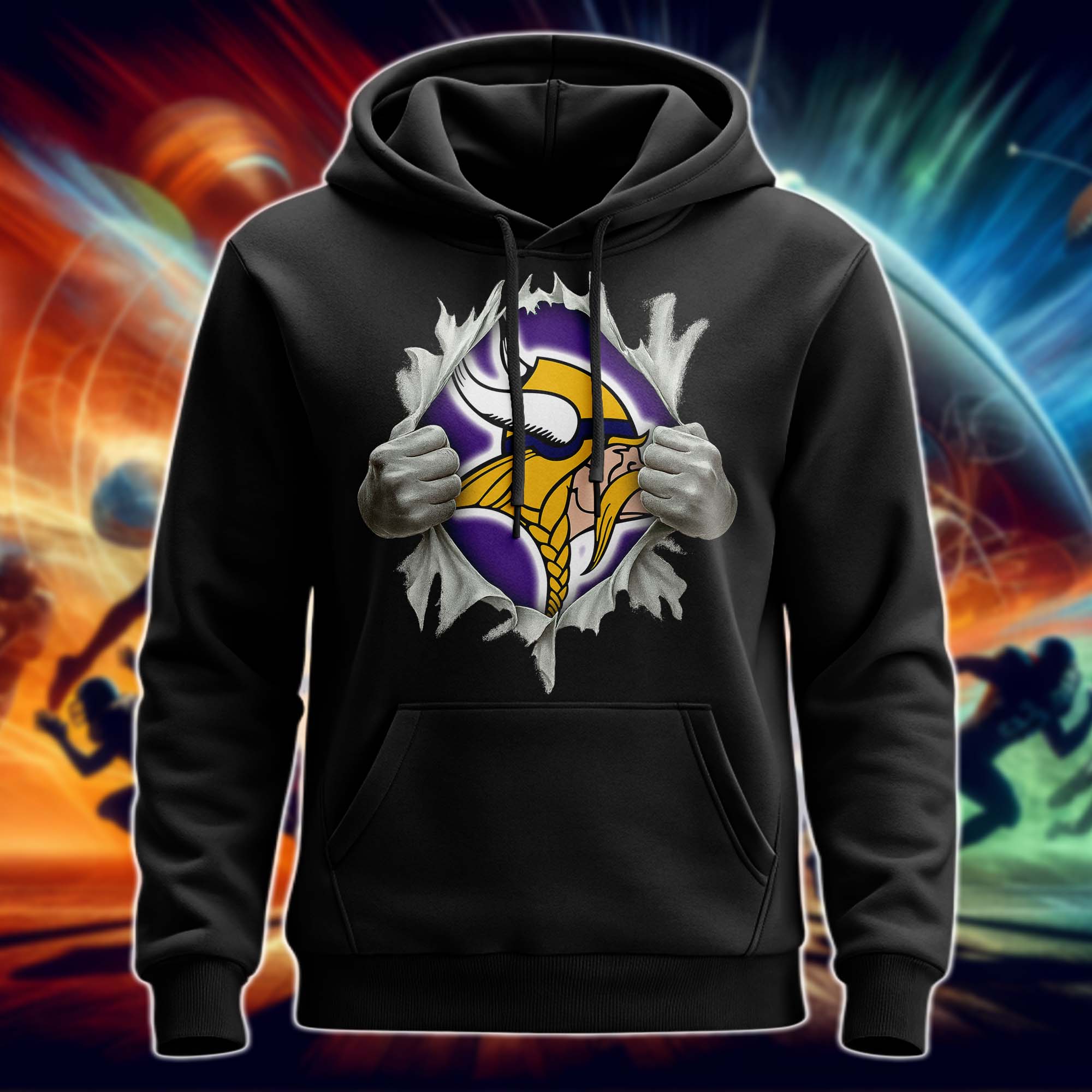 Minnesota Vikings Superman Hand / Ripped Shirt PT75693