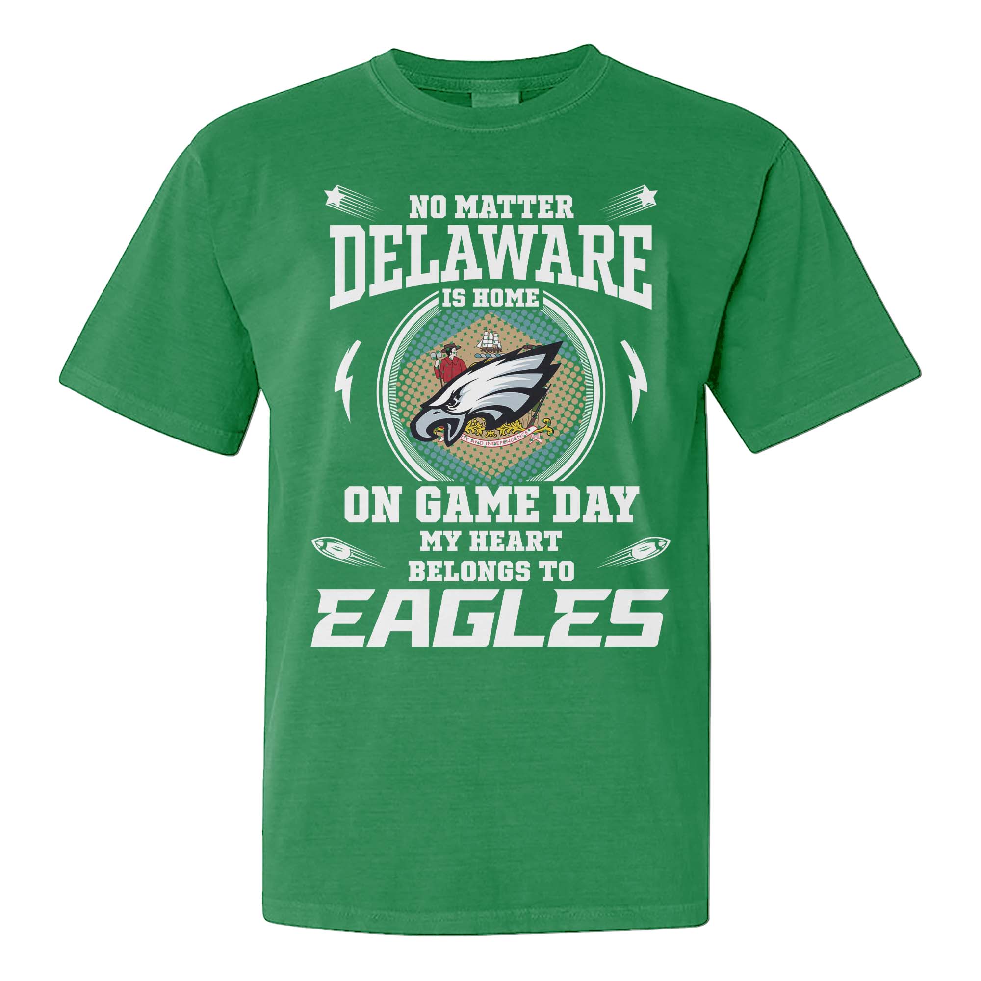 I May Live In Delaware But On Game Day My Heart And Soul Belongs To Philadelphia Eagles Shirt PT75718