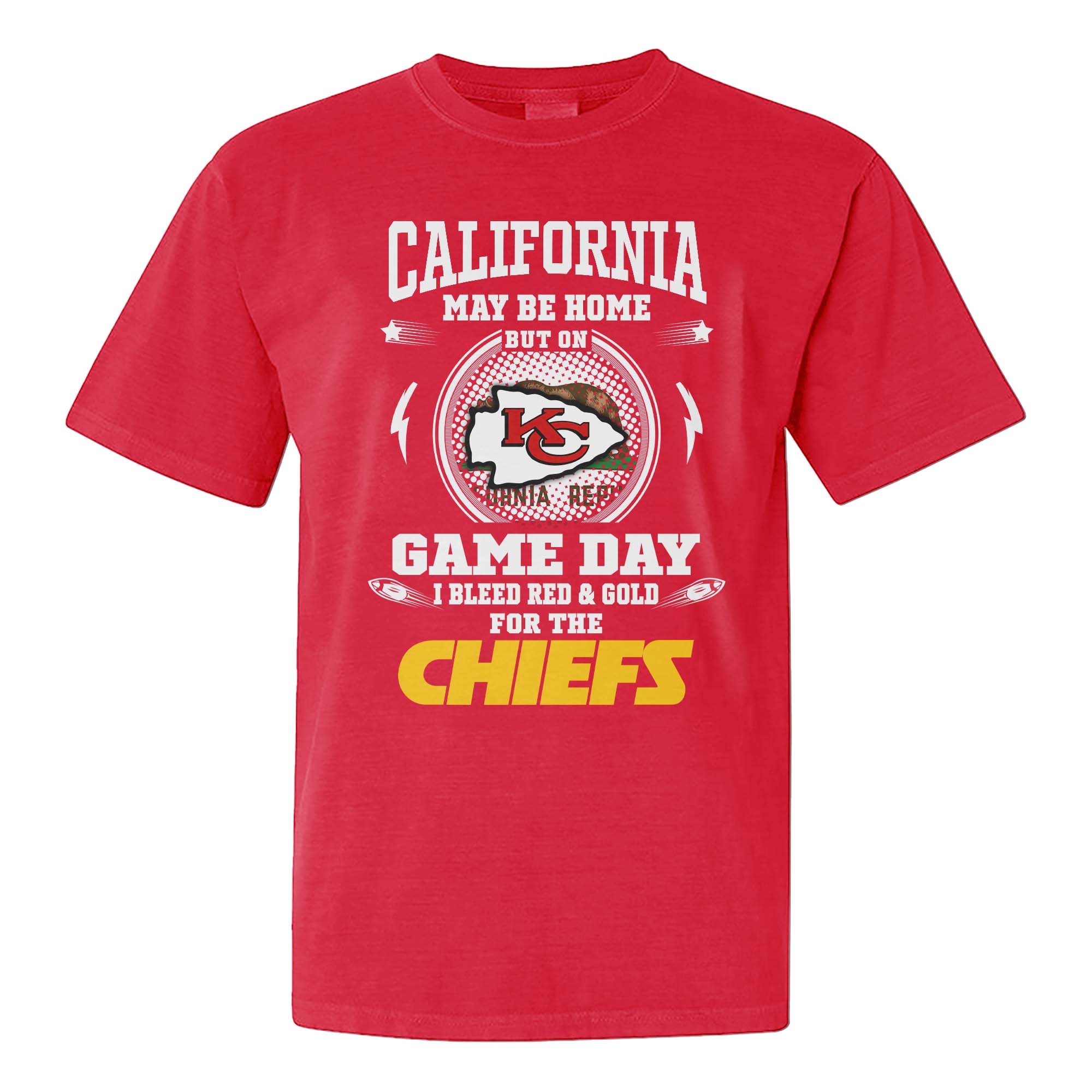 I May Live In California But On Game Day My Heart And Soul Belongs To Kansas City Chiefs Shirt PT75798