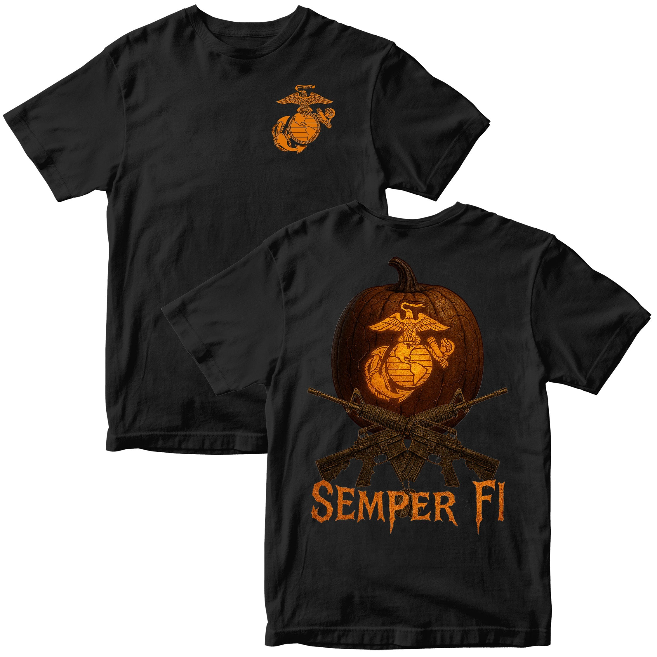 Marines Semper Fi Jack-O’-Lantern Halloween T-shirt PT75808