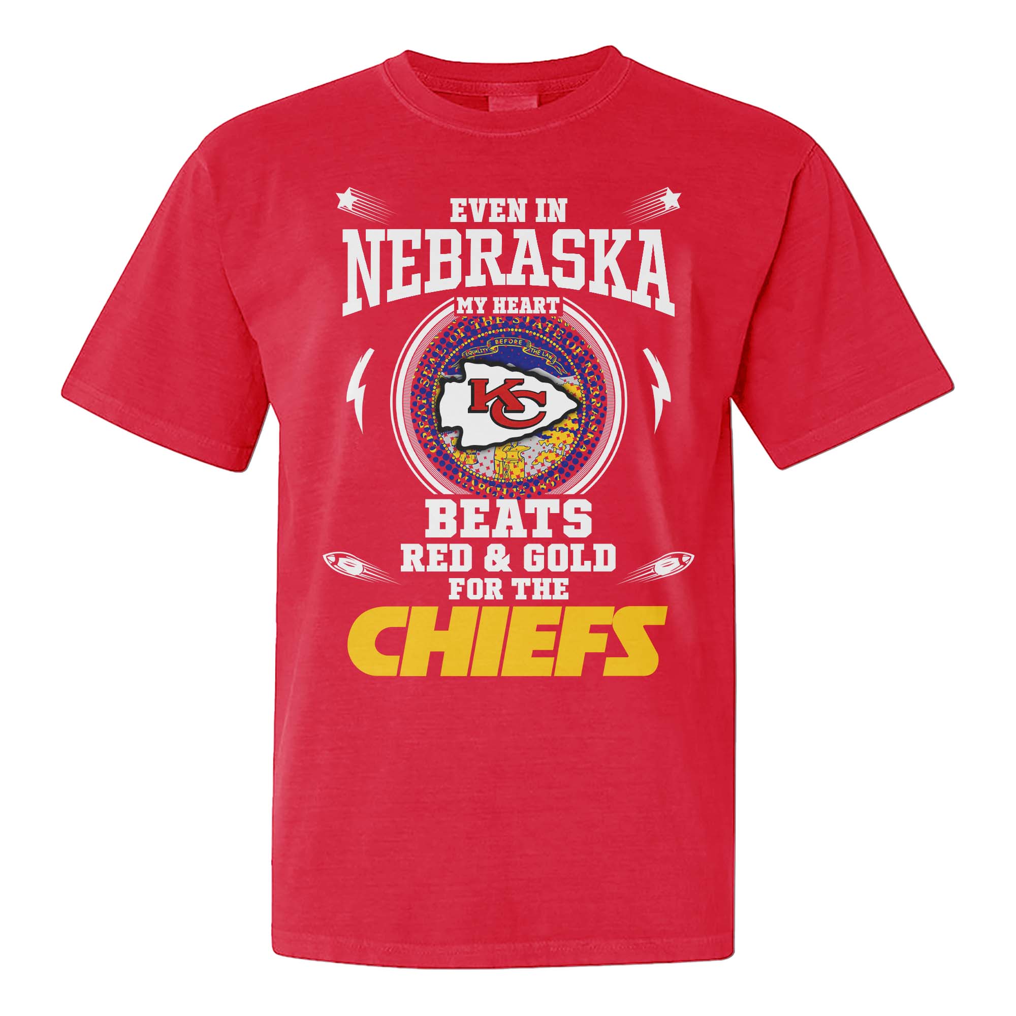 I May Live In Nebraska But On Game Day My Heart And Soul Belongs To Kansas City Chiefs Shirt PT75804