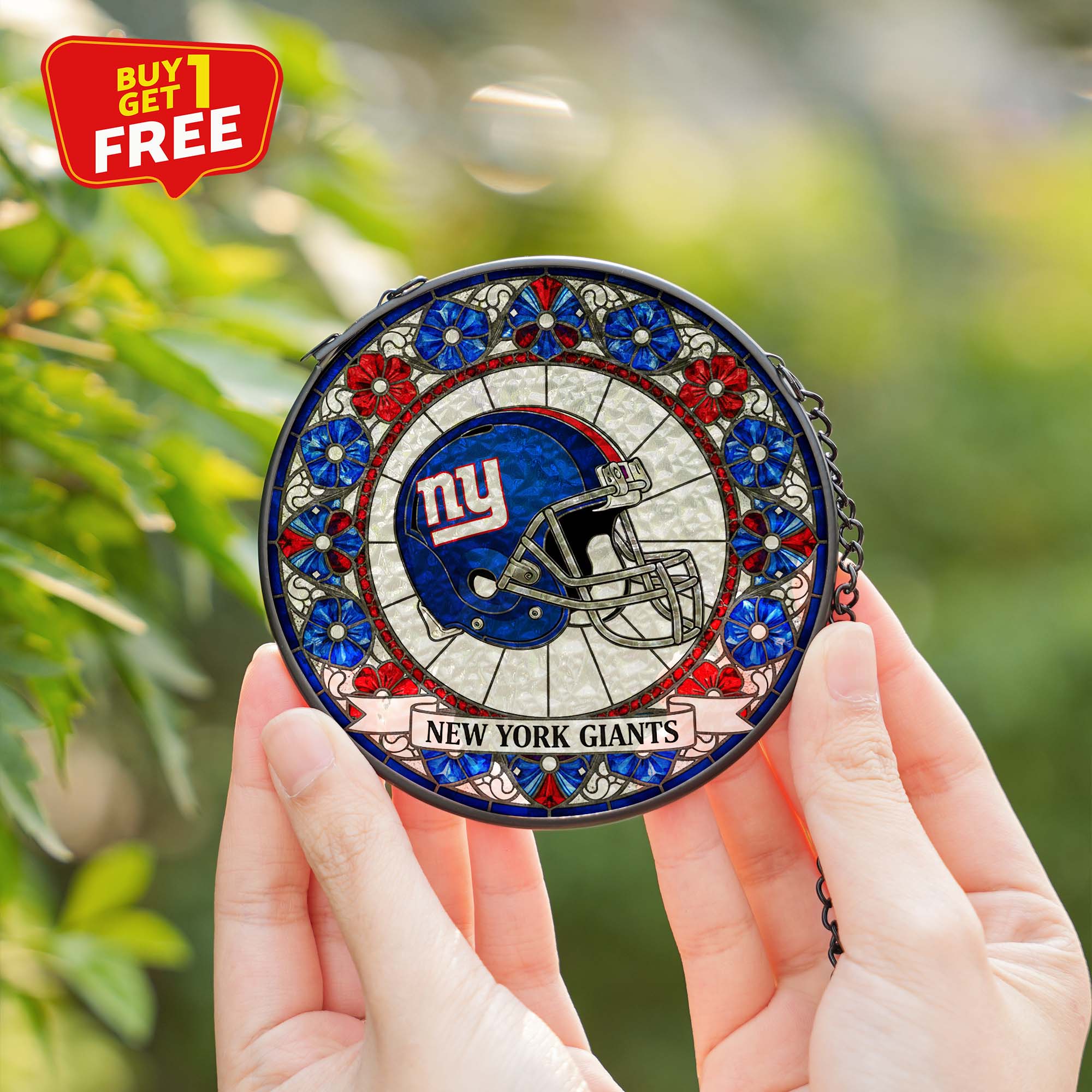 New York Giant Suncatcher Round Glass Ornament-1 Side Print PT75839