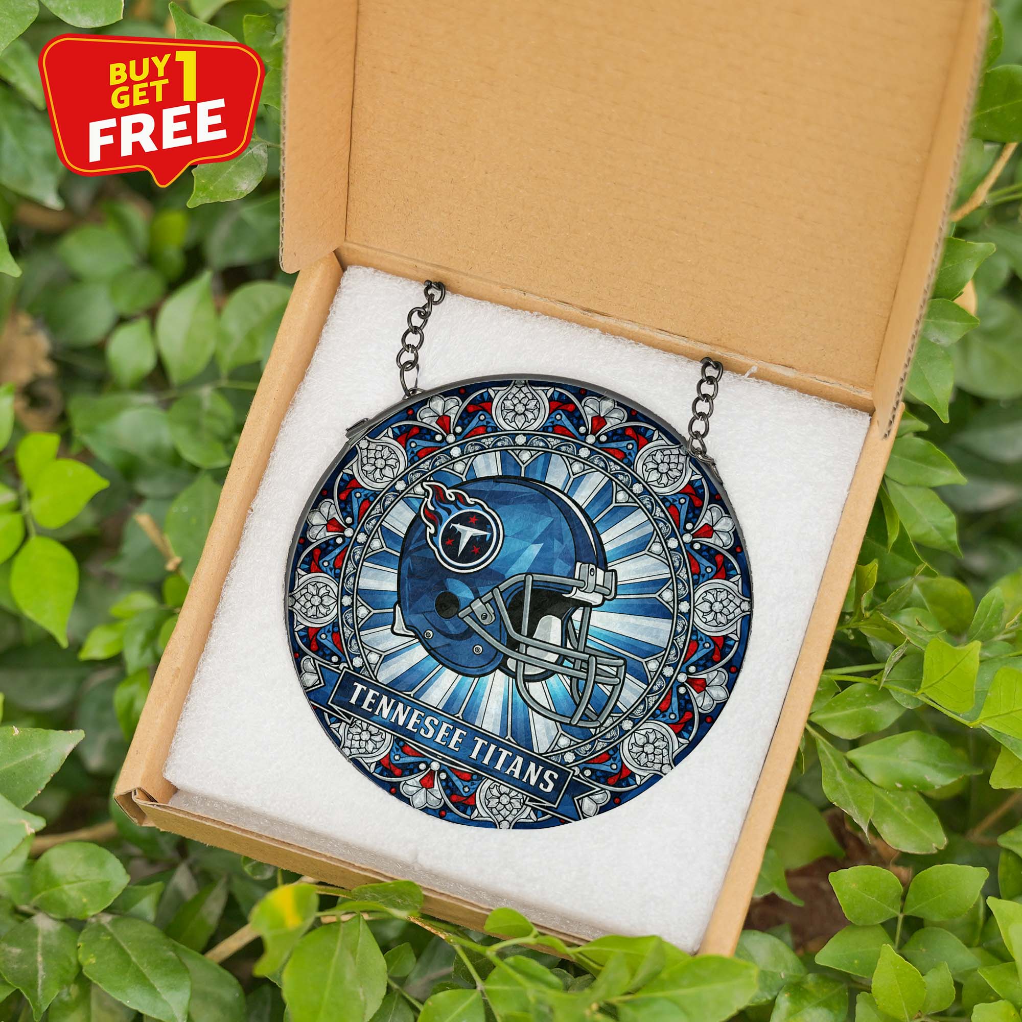 Tennessee Titans Suncatcher Round Glass Ornament-1 Side Print PT75846