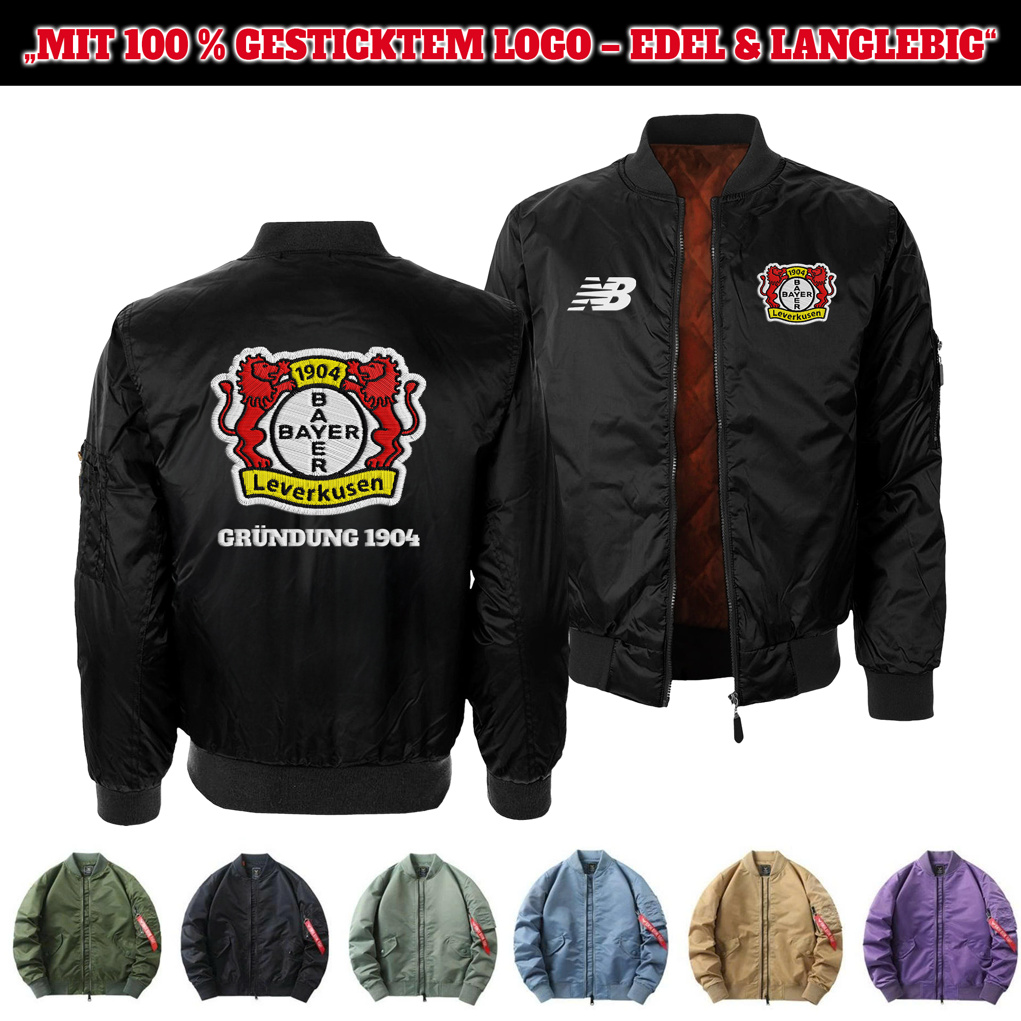 Bayer 04 Leverkusen Embroidered Bomber Jacket PT75847