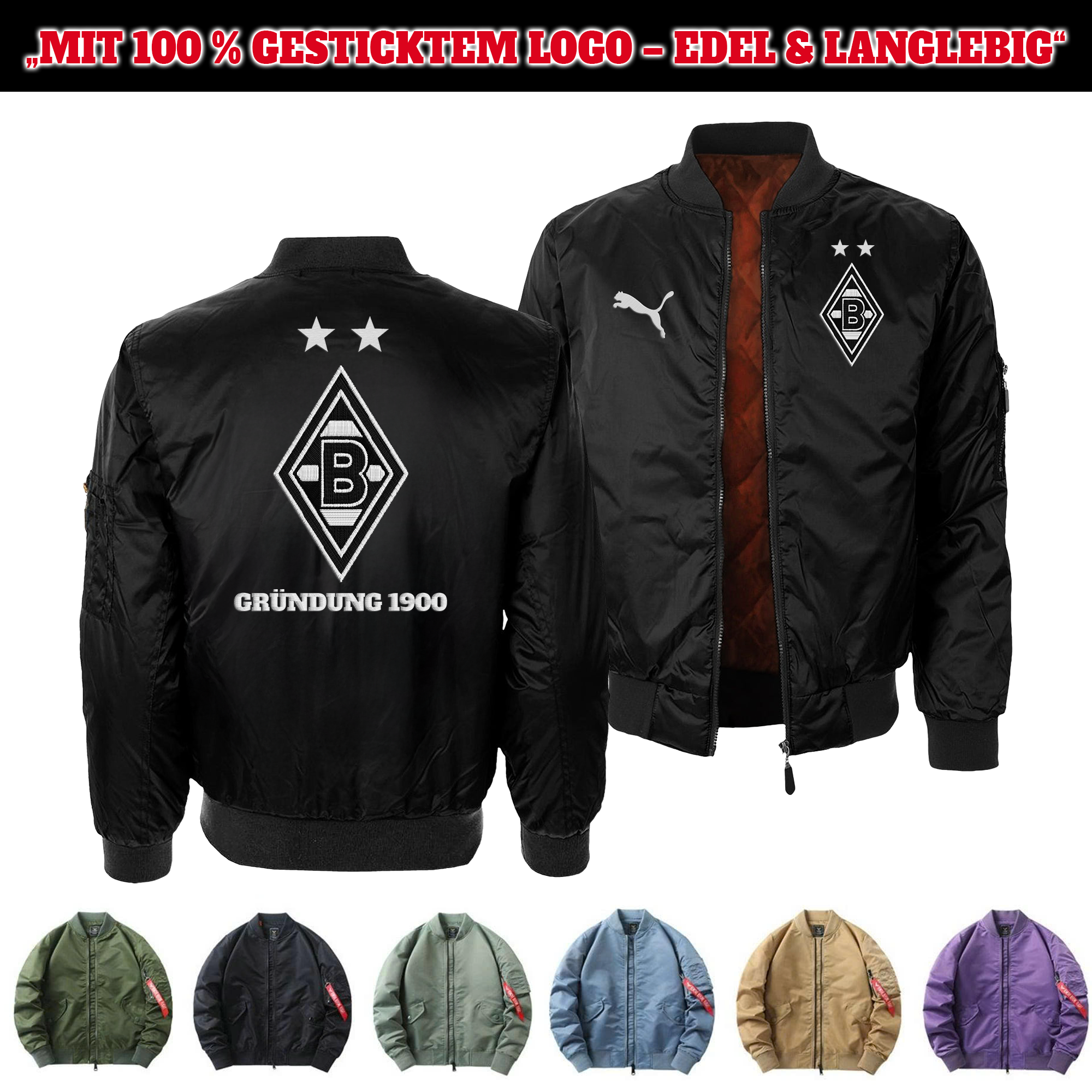 Borussia Mönchengladbach Embroidered Bomber Jacket PT75849