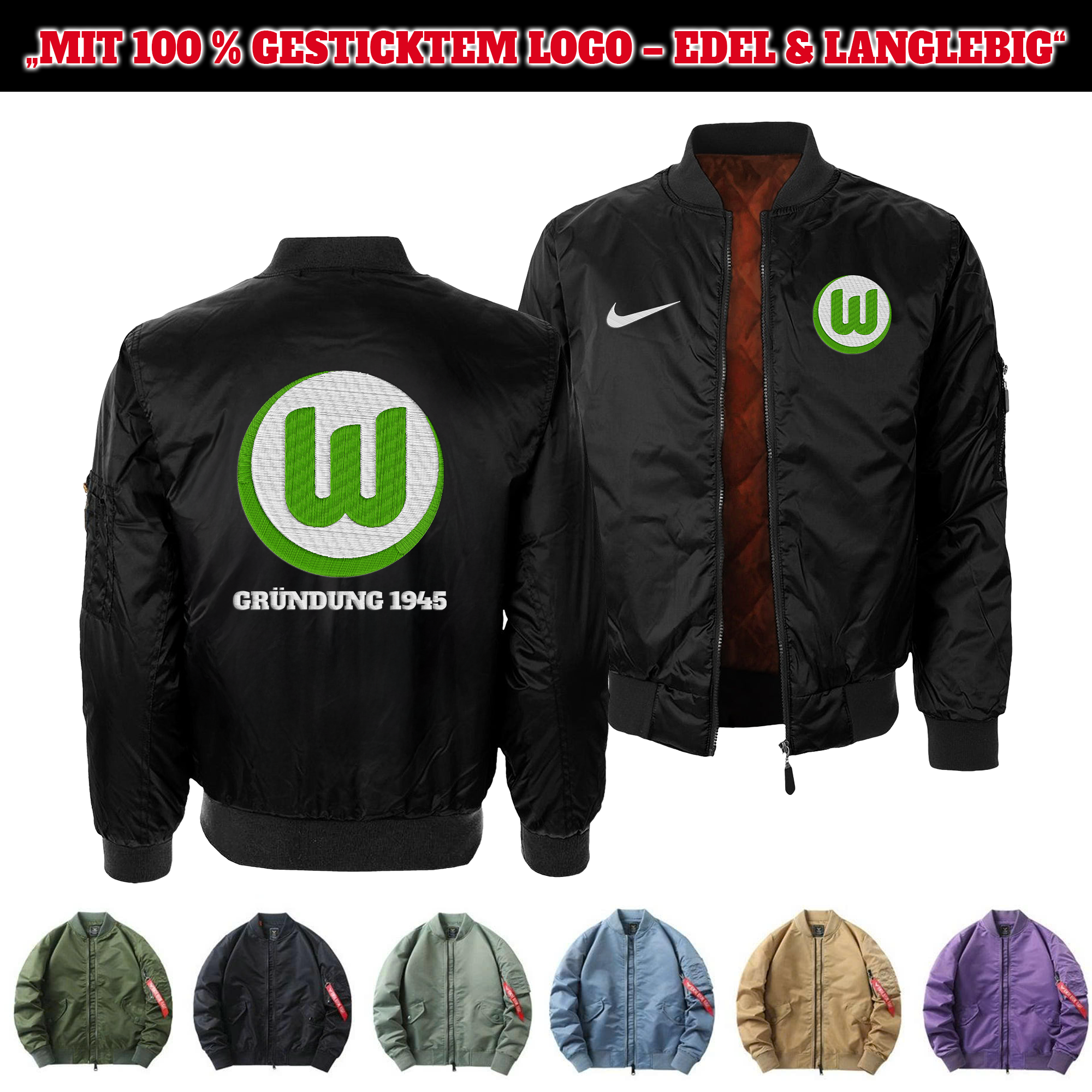 VfL Wolfsburg Embroidered Bomber Jacket PT75857