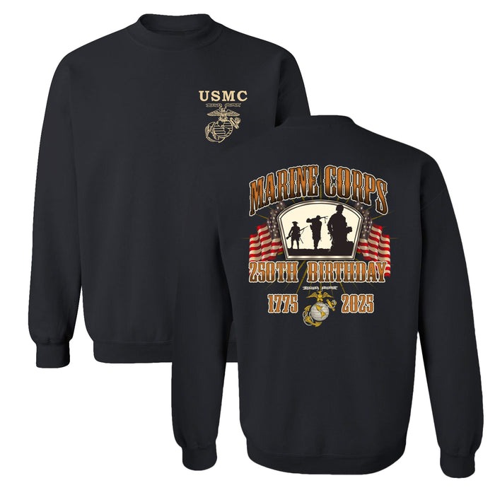 Marines 250th Birthday Flag Sweatshirt PT75853