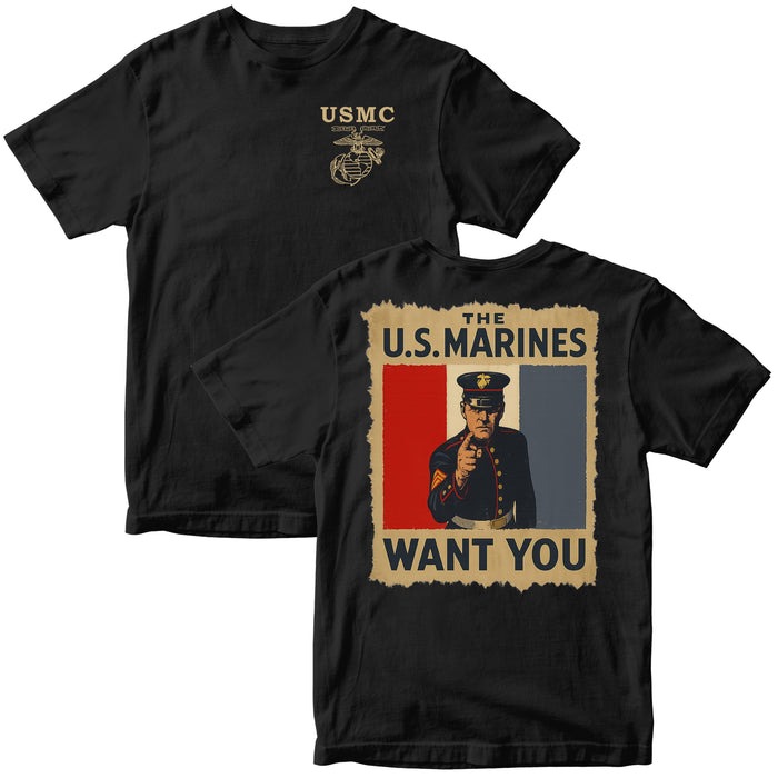 U.S. Marines "WANT YOU" Vintage Poster T-Shirt PT75855