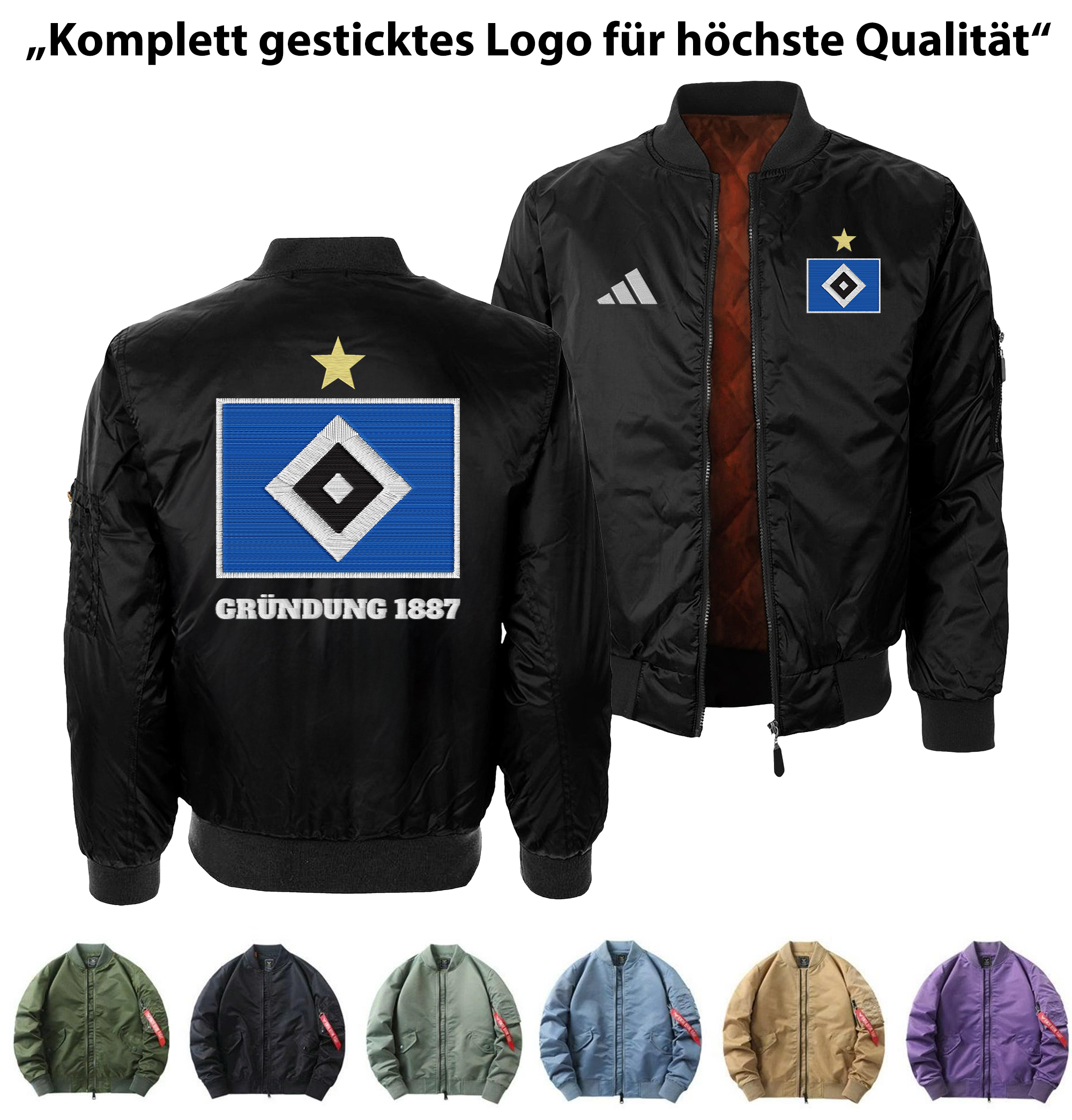 Hamburger SV Embroidered Bomber Jacket PT75848