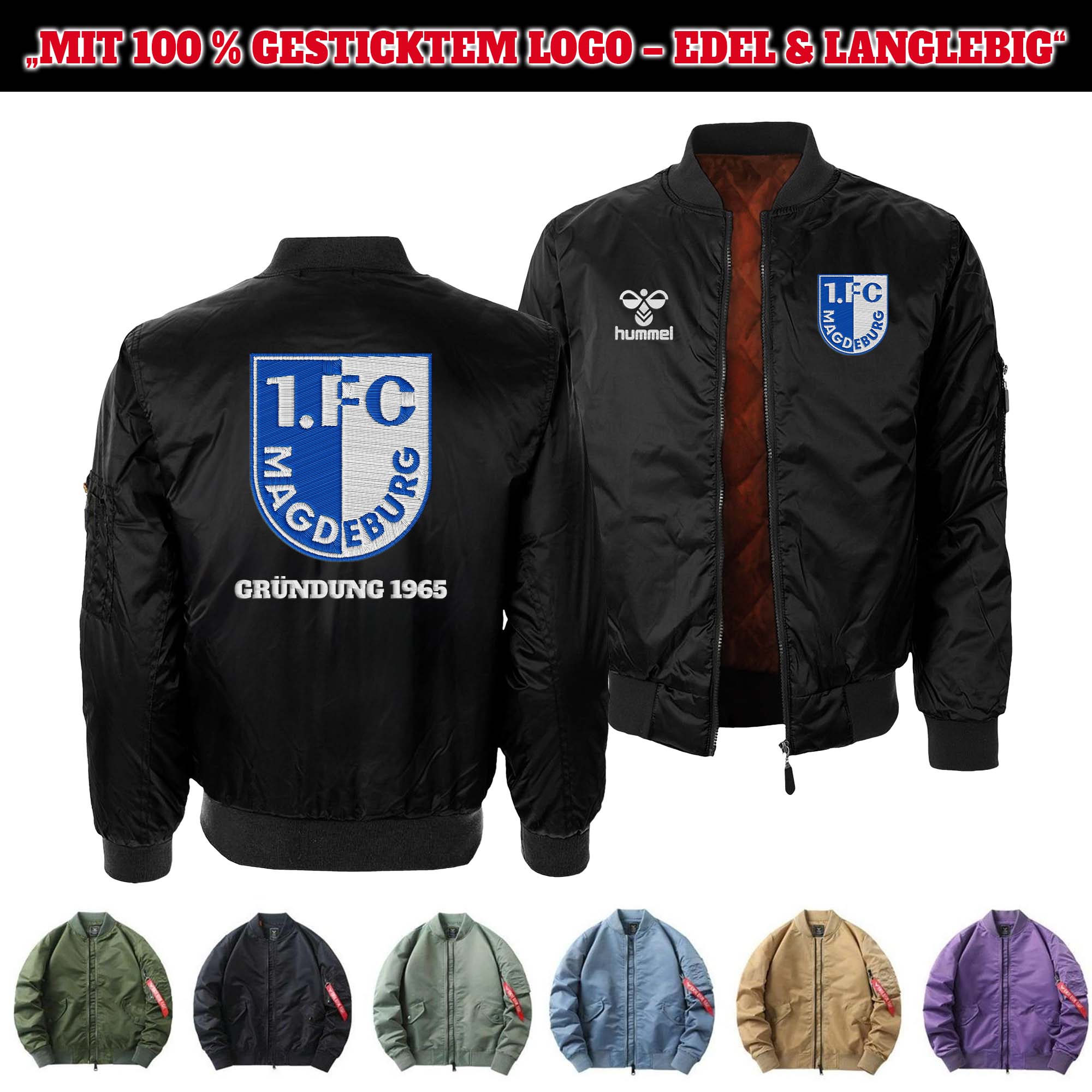 1. FC Magdeburg Embroidered Bomber Jacket PT75860